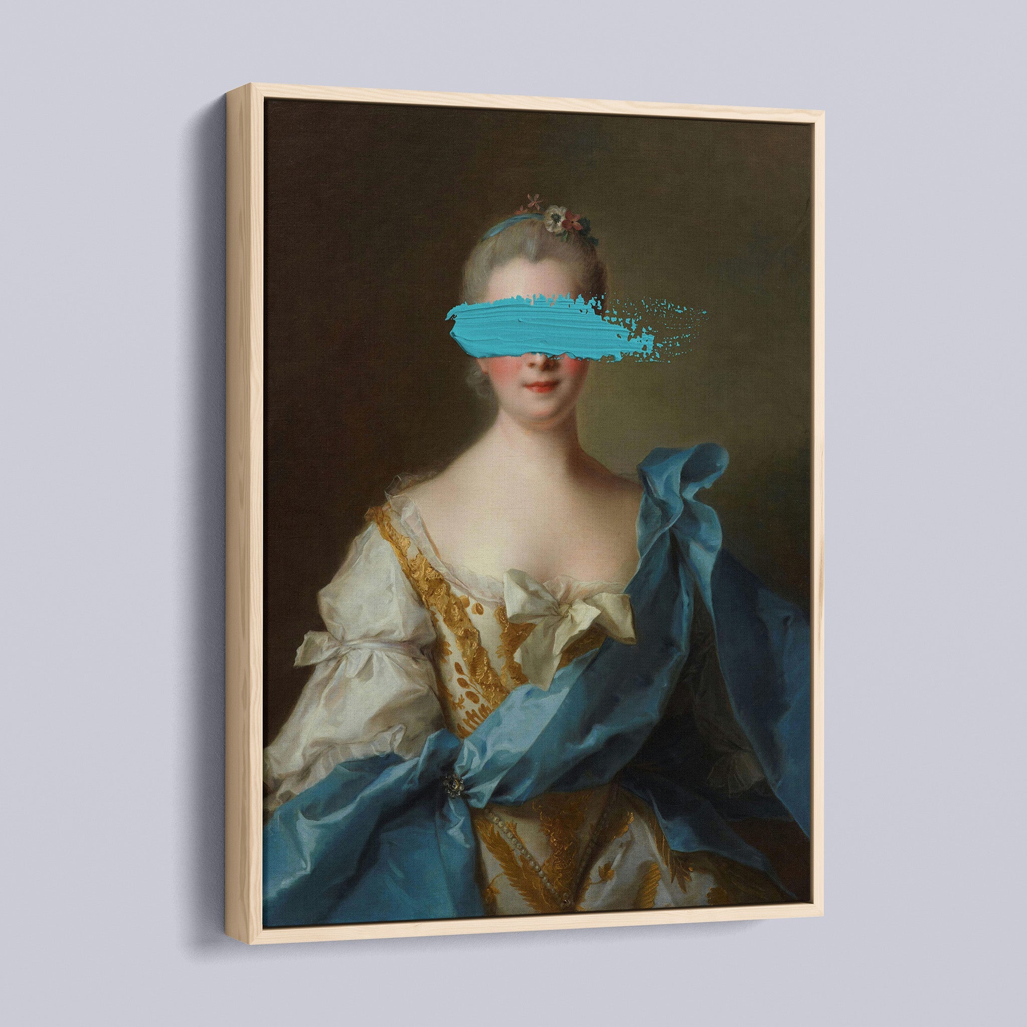 Paint stroke over Madame de La Porte - Jean-Marc Nattier