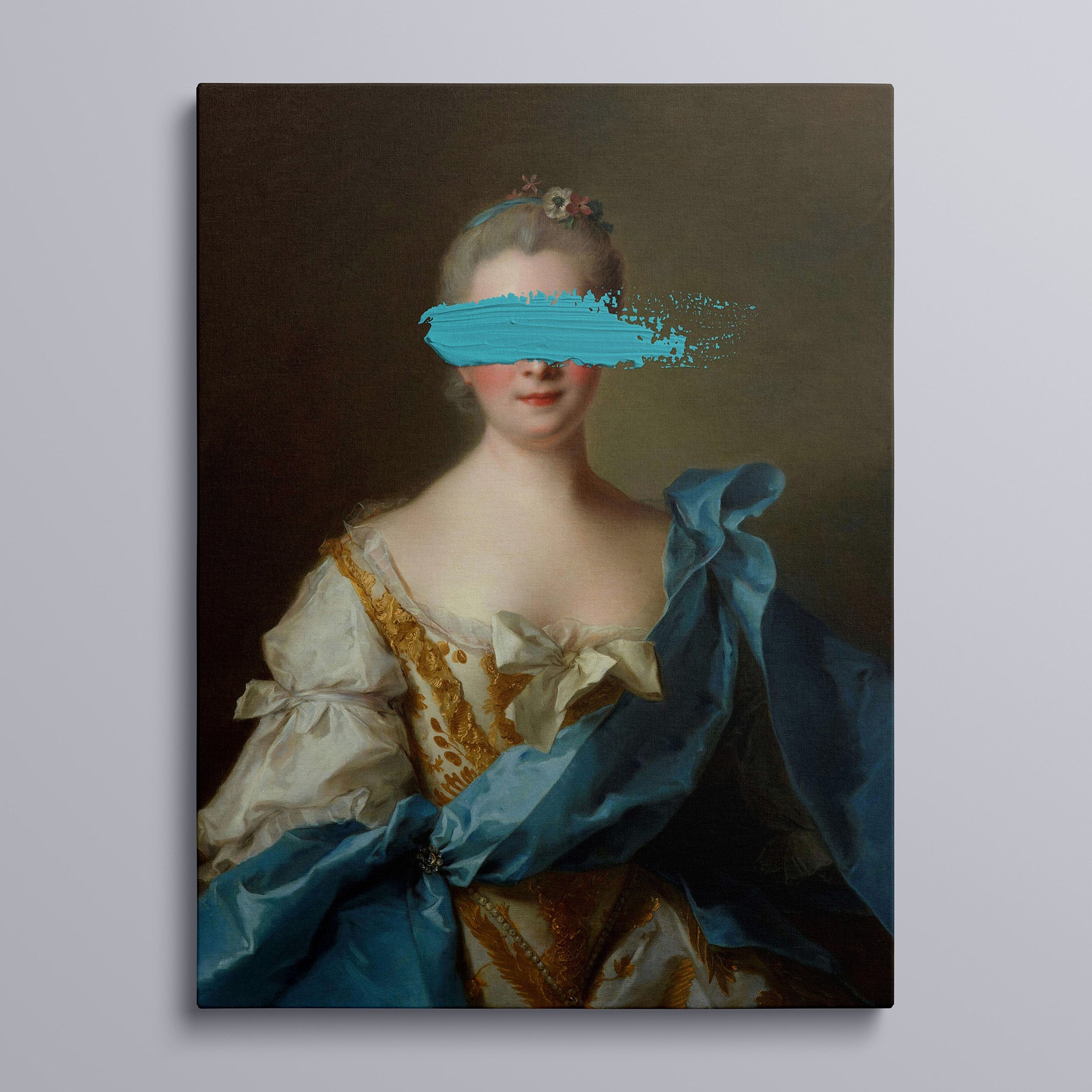 Paint stroke over Madame de La Porte - Jean-Marc Nattier