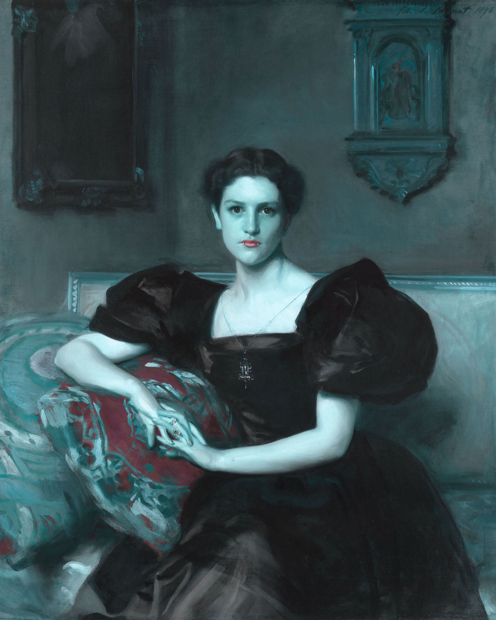 Ghostly - Blue Red with Vampire teeth