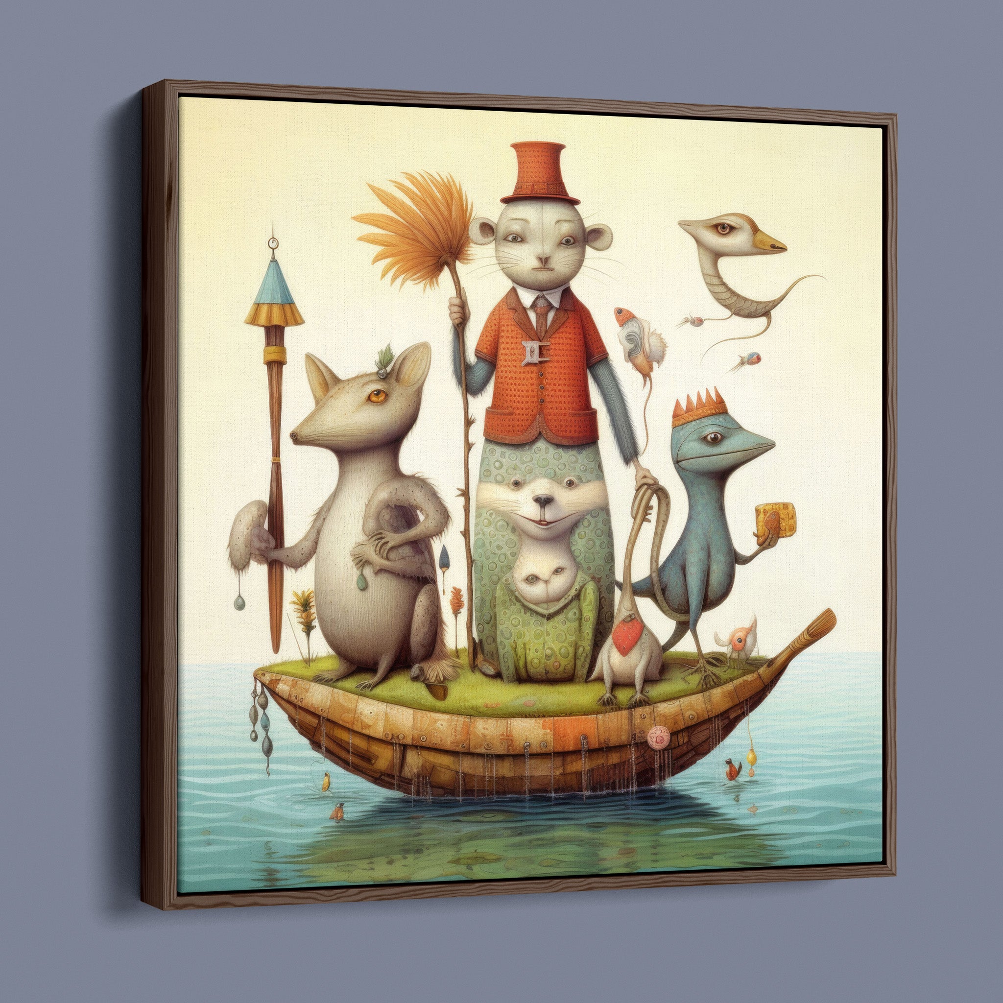 Whacky Animal Family Portrait on a Boat