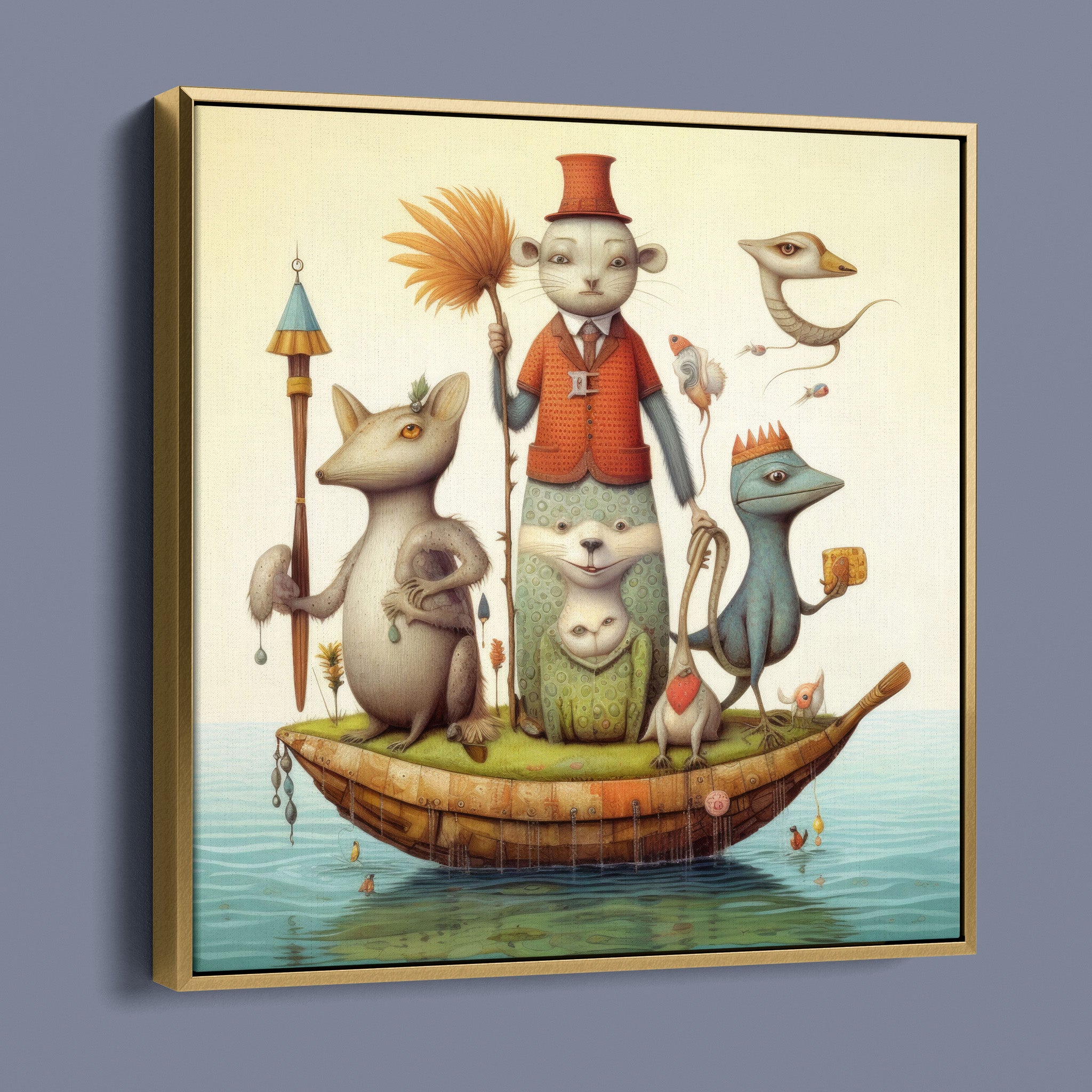 Whacky Animal Family Portrait on a Boat