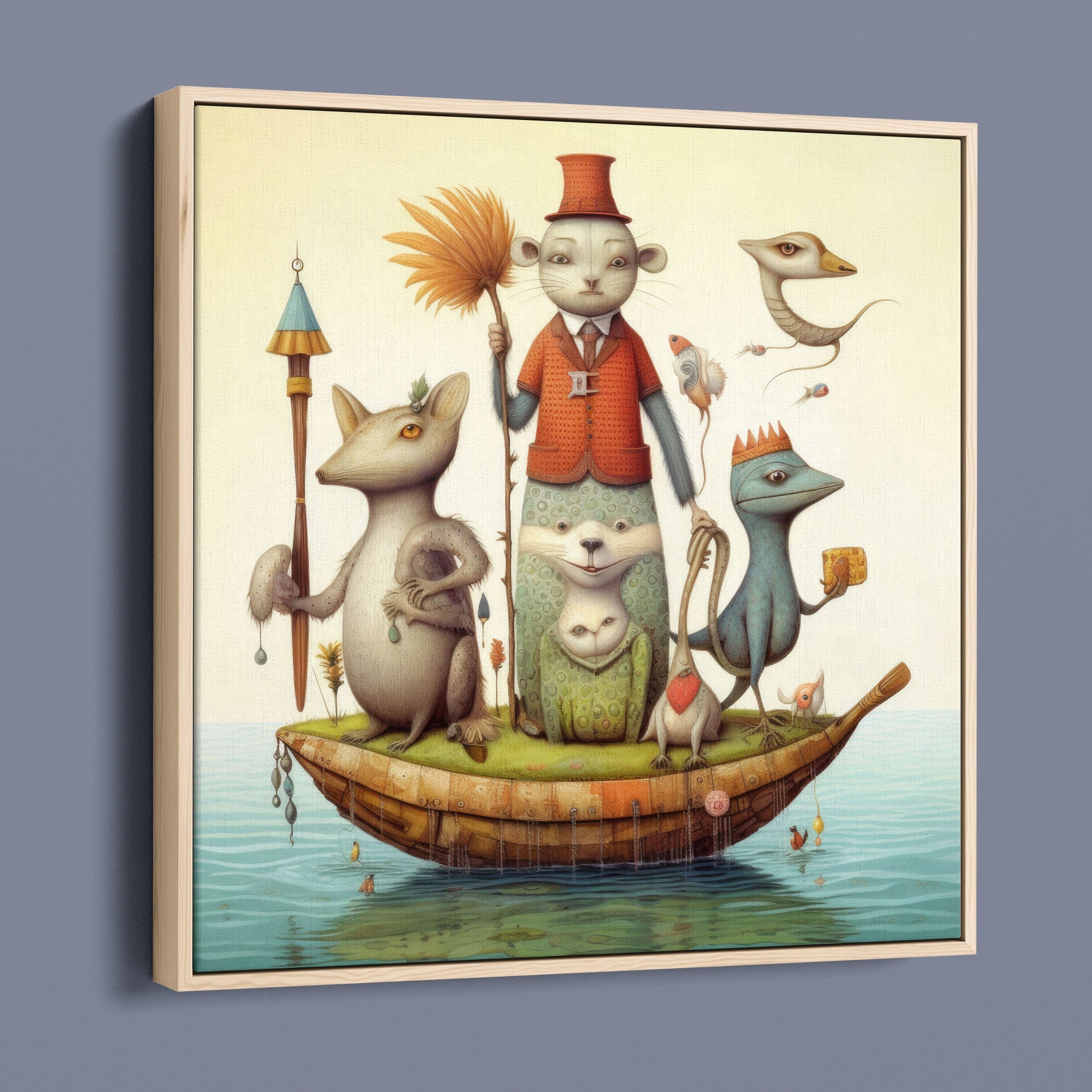 Whacky Animal Family Portrait on a Boat