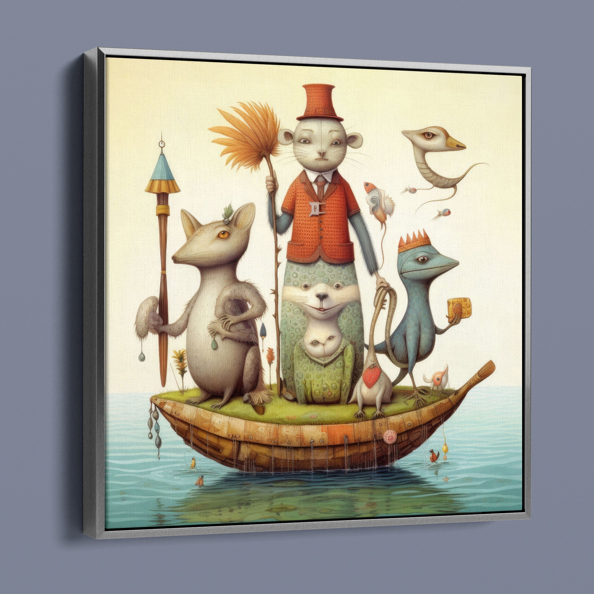 Whacky Animal Family Portrait on a Boat