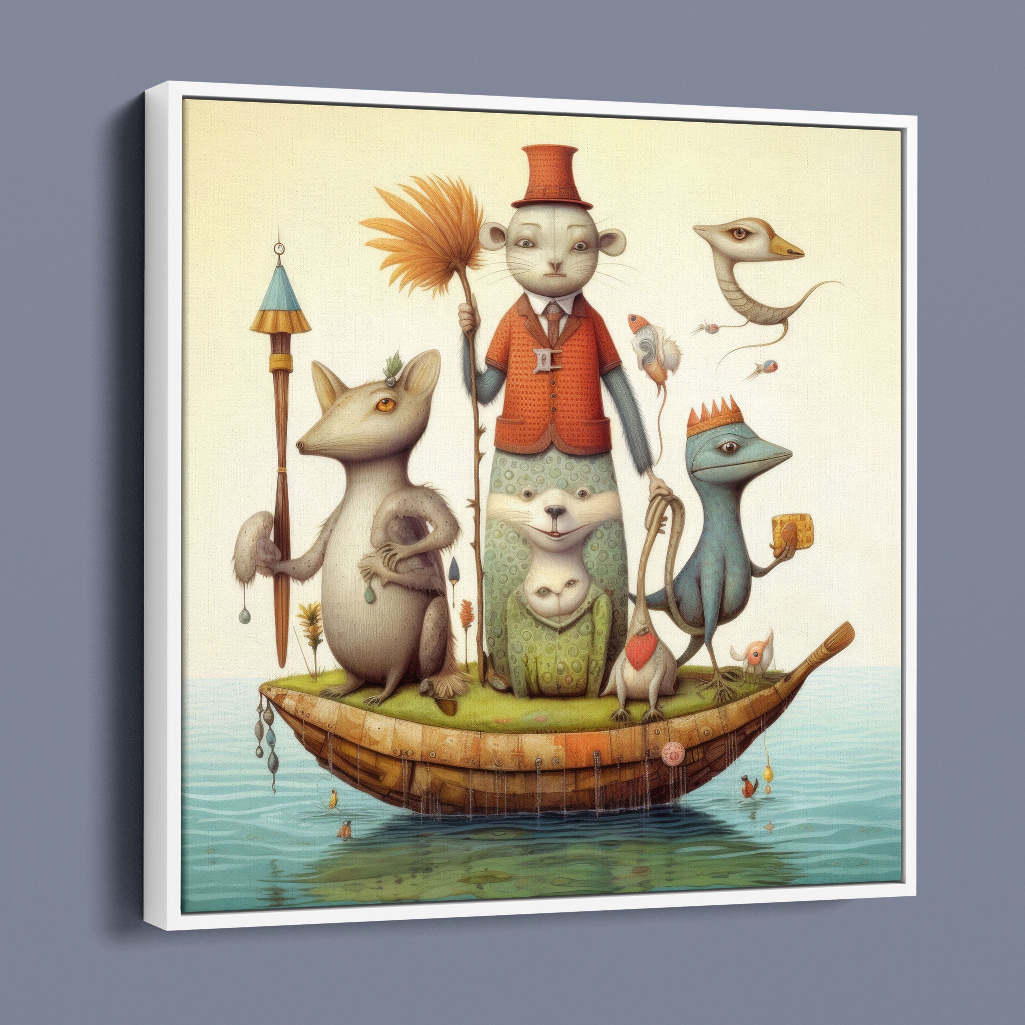 Whacky Animal Family Portrait on a Boat