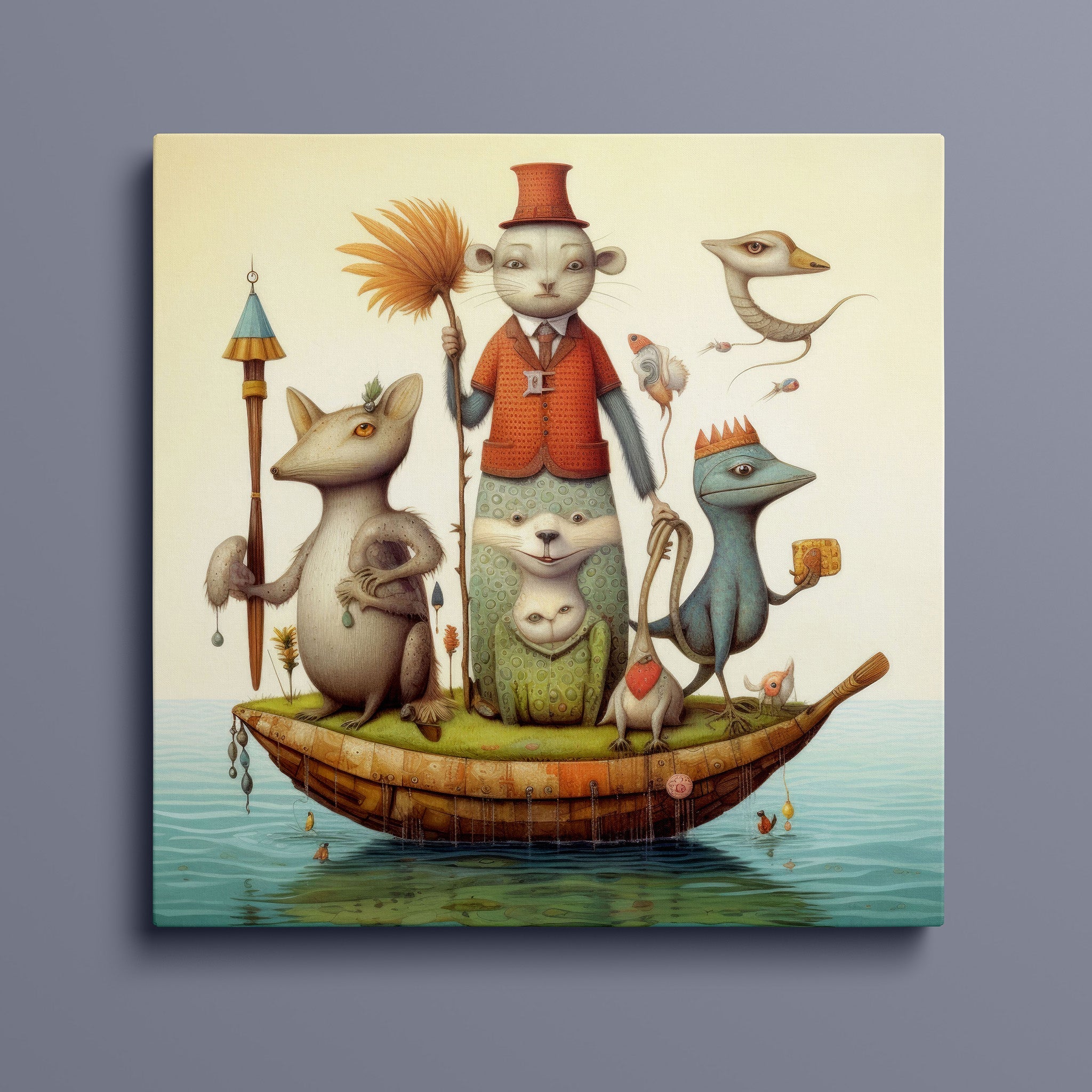 Whacky Animal Family Portrait on a Boat