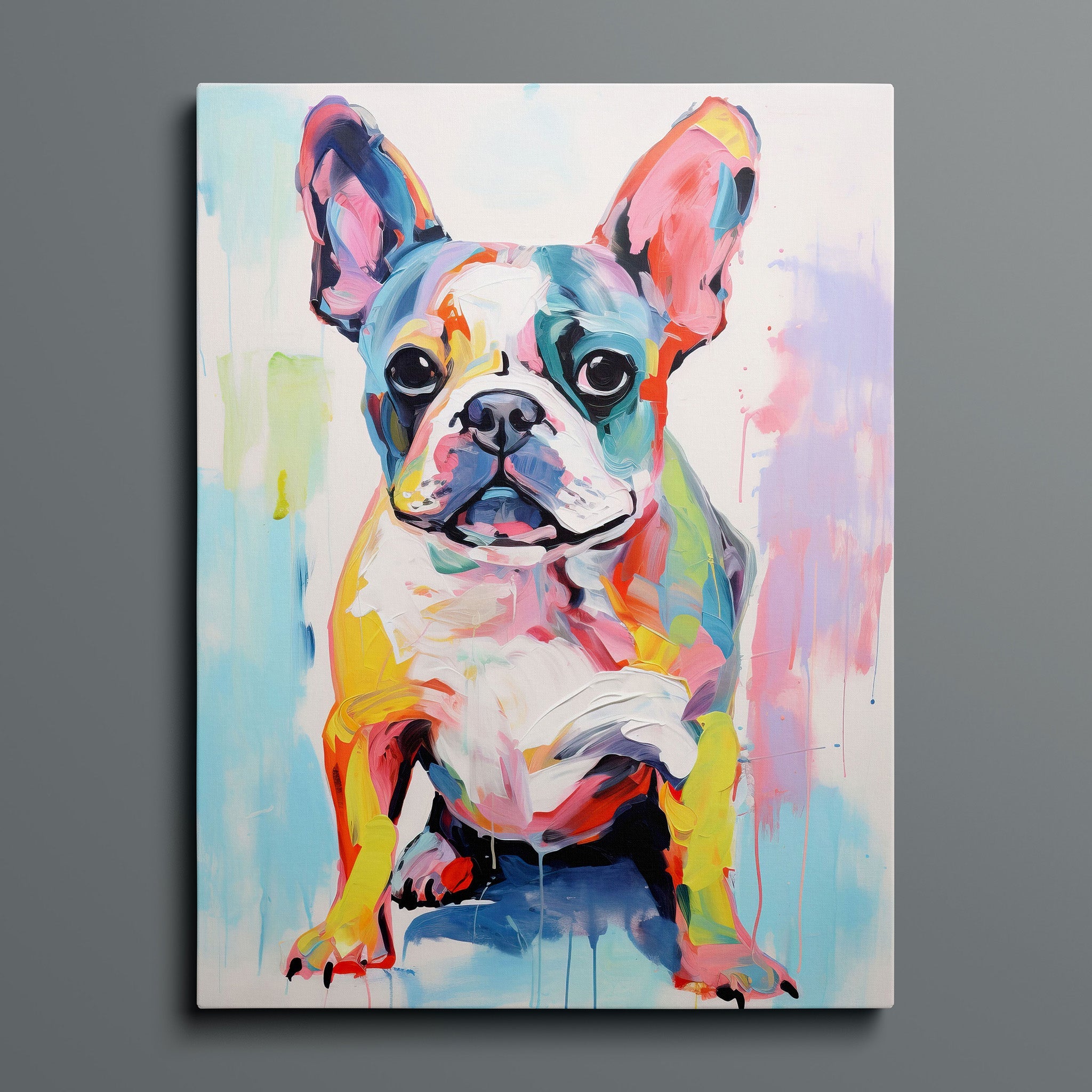 Frenchie Impasto - Bold Colorful Happy Puppy