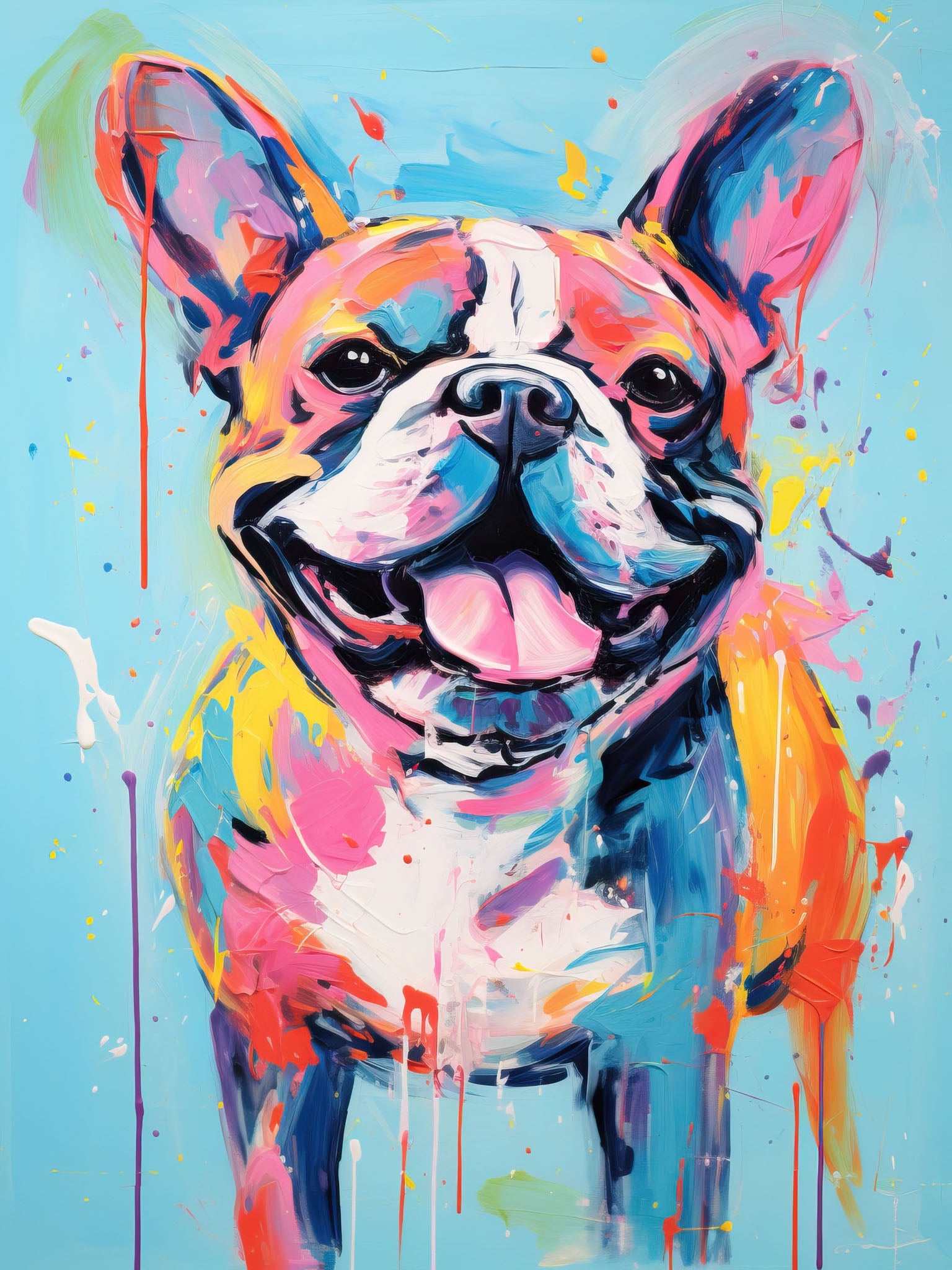 Custom Dog Portrait Pet Portrait | Popular Dog Portrait Pet Art outlet French Bulldog Dog Portrait Dog Portrait Custom happy