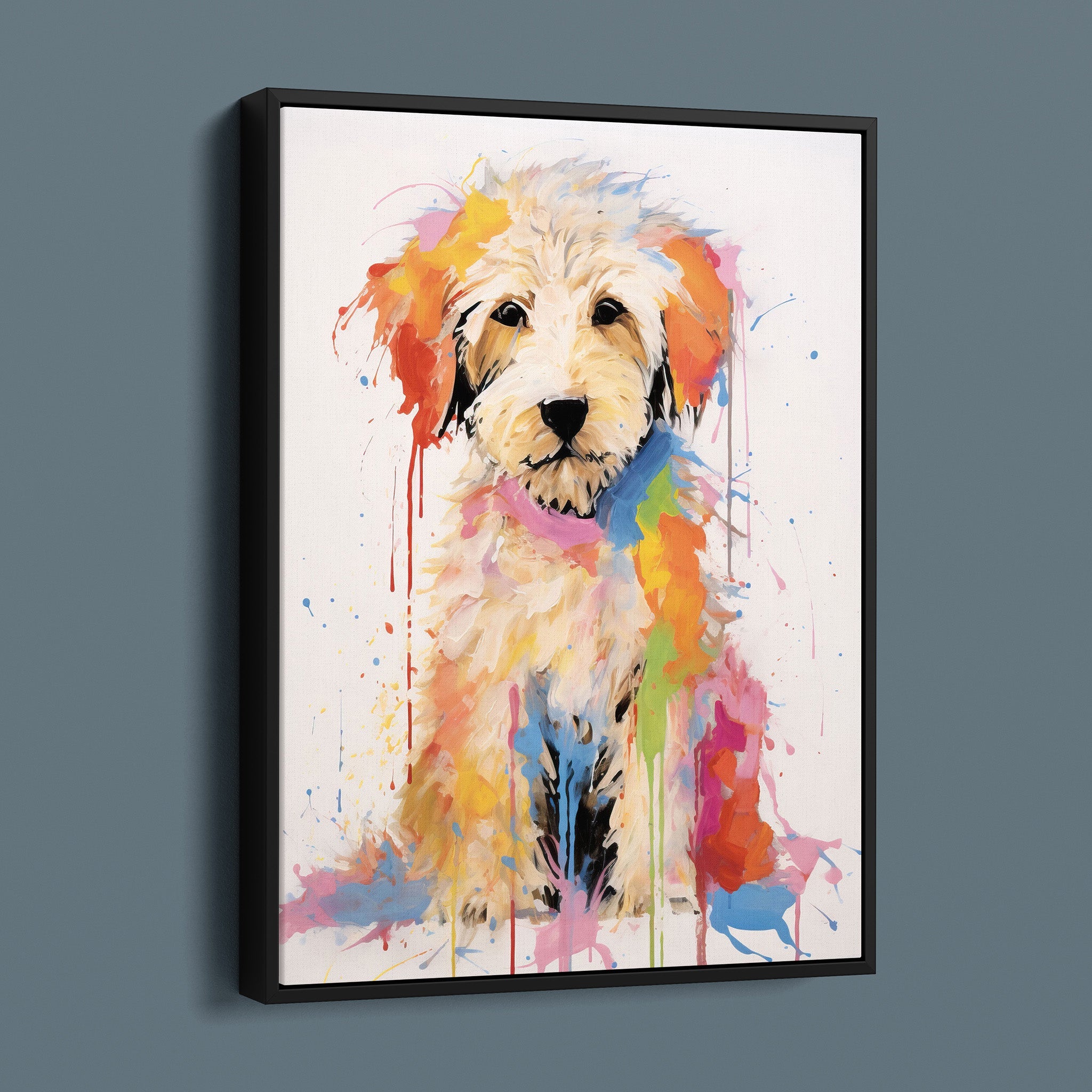 Painted Golden Doodle - Bold Colorful Happy Puppy