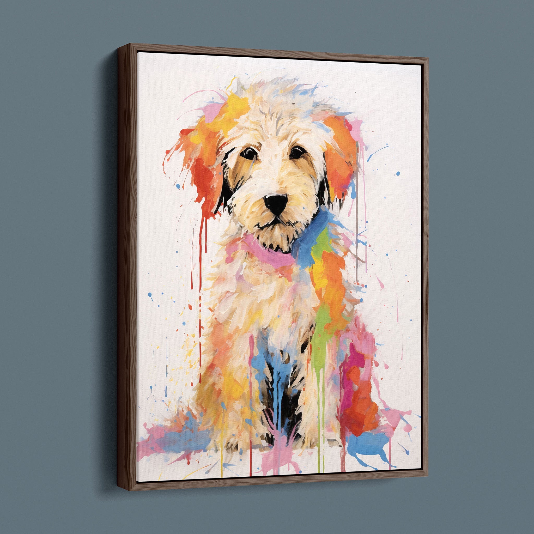Painted Golden Doodle - Bold Colorful Happy Puppy