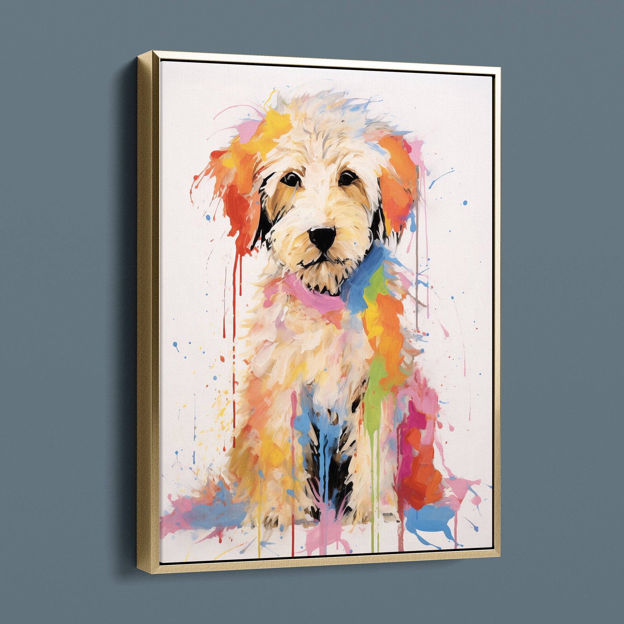 Painted Golden Doodle - Bold Colorful Happy Puppy