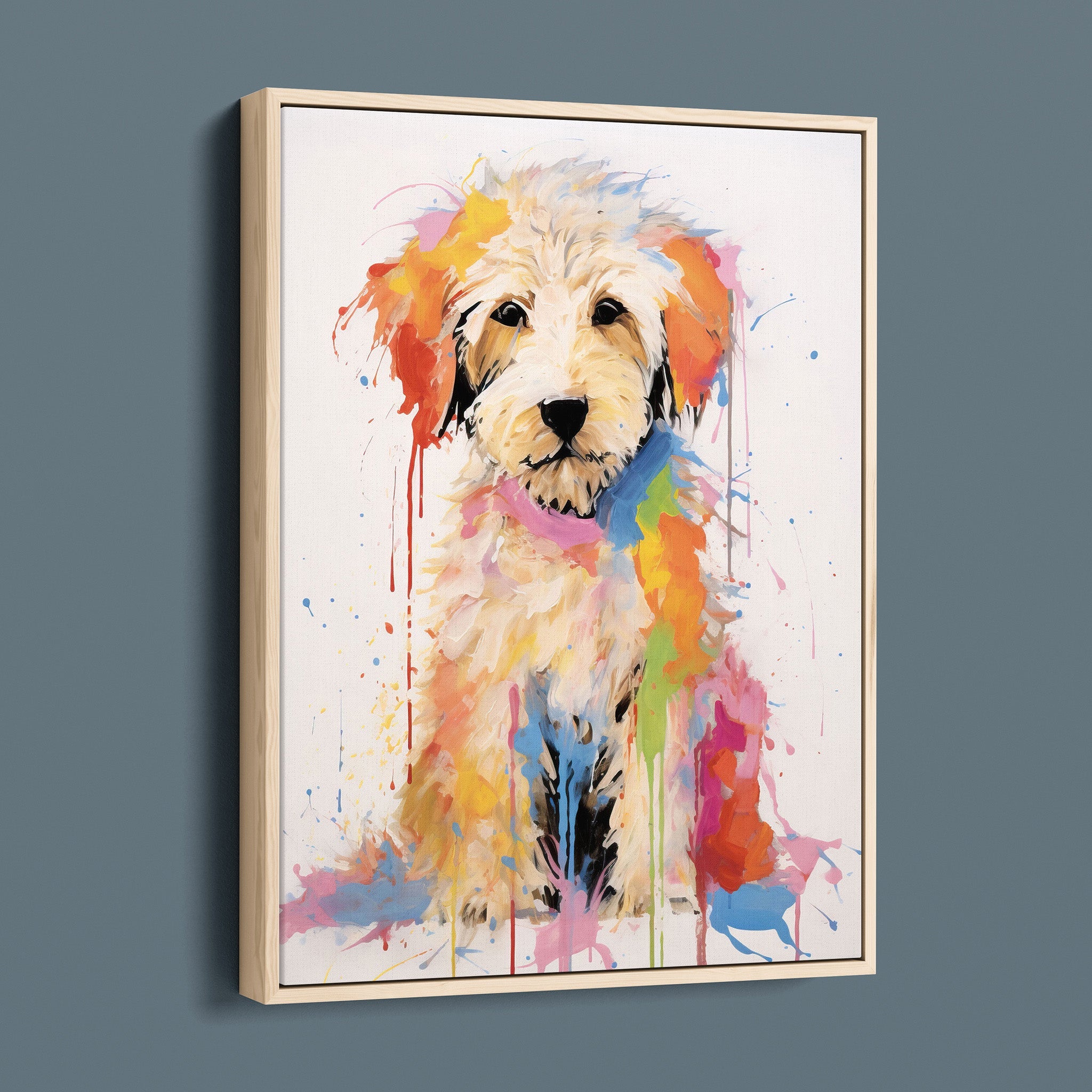 Painted Golden Doodle - Bold Colorful Happy Puppy
