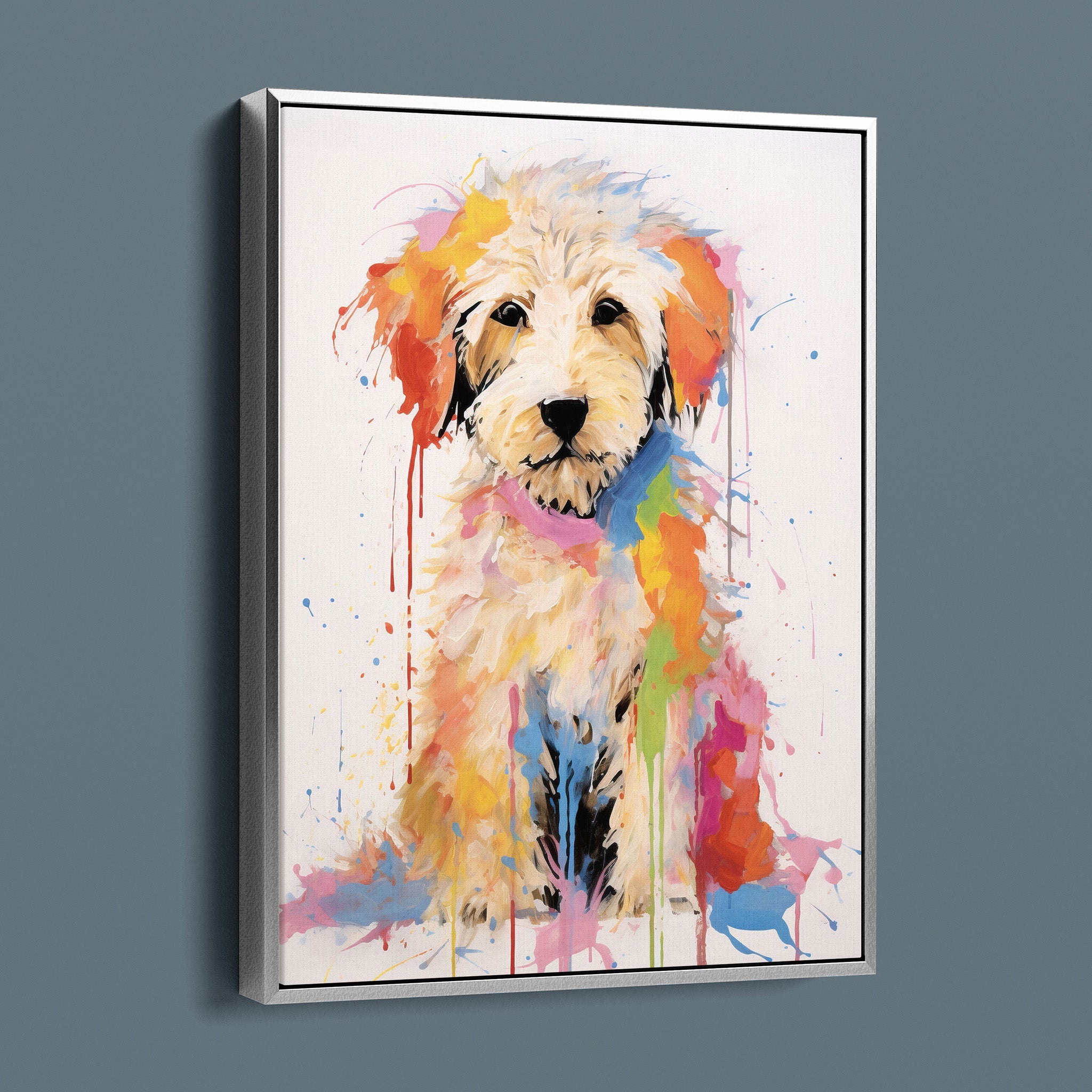 Painted Golden Doodle - Bold Colorful Happy Puppy