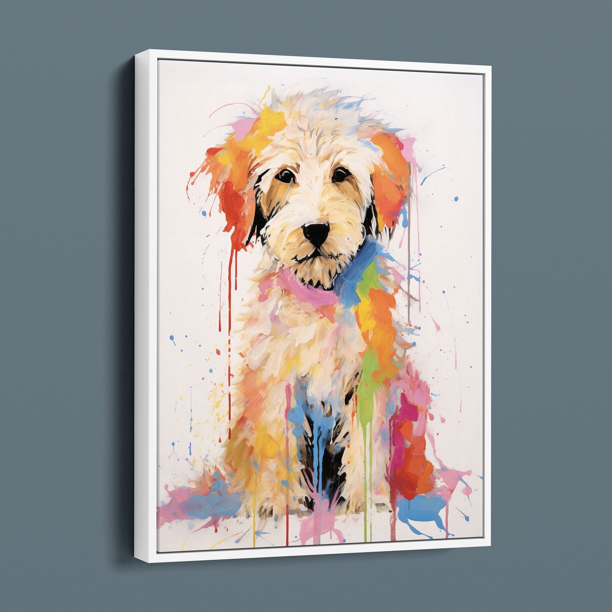 Painted Golden Doodle - Bold Colorful Happy Puppy