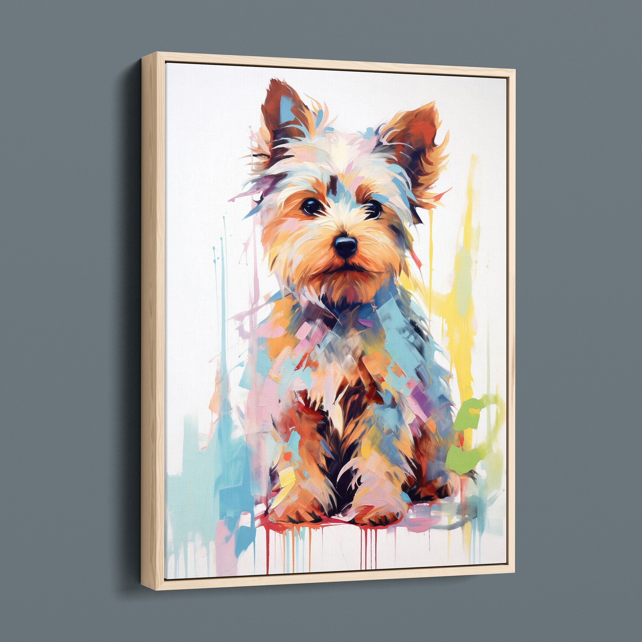 Painted Yorkie Terrier - Bold Colorful Happy Puppy