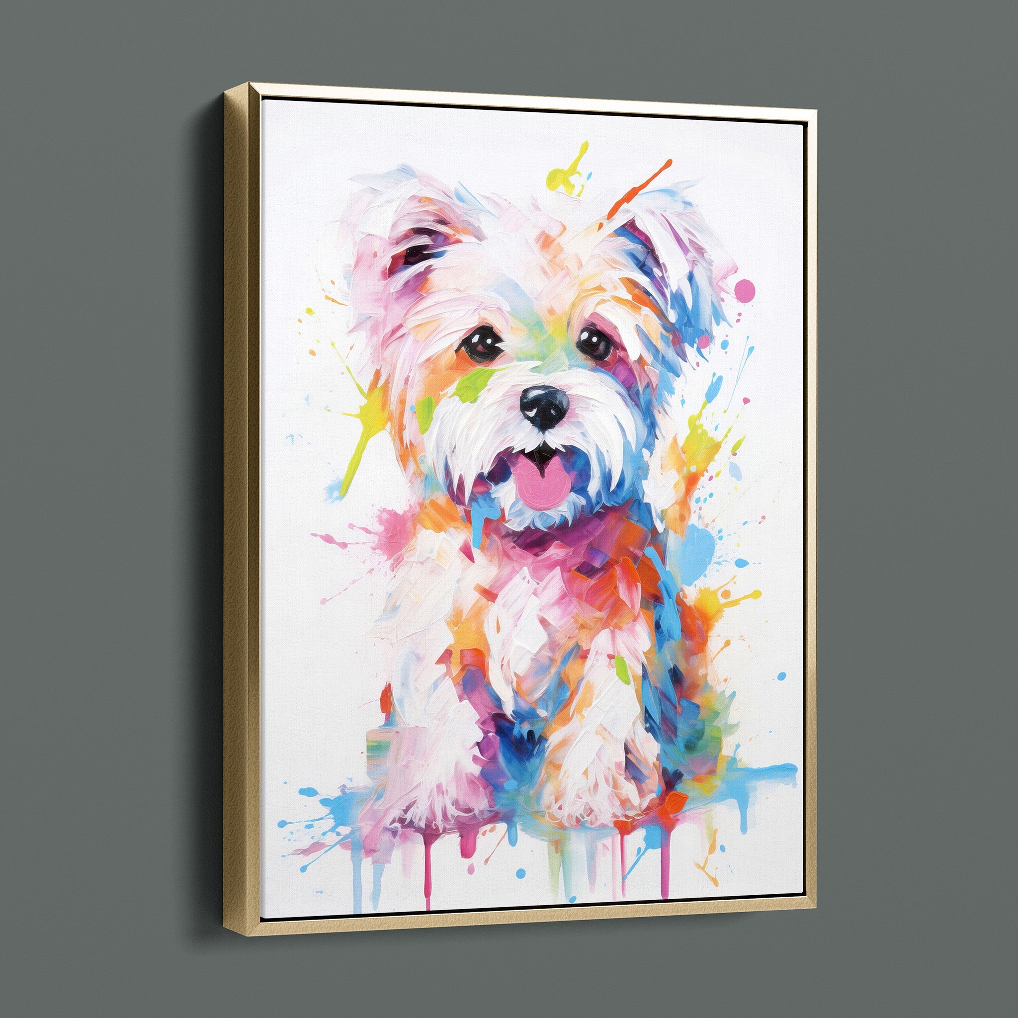 Painted Maltese - Bold Colorful Happy Puppy