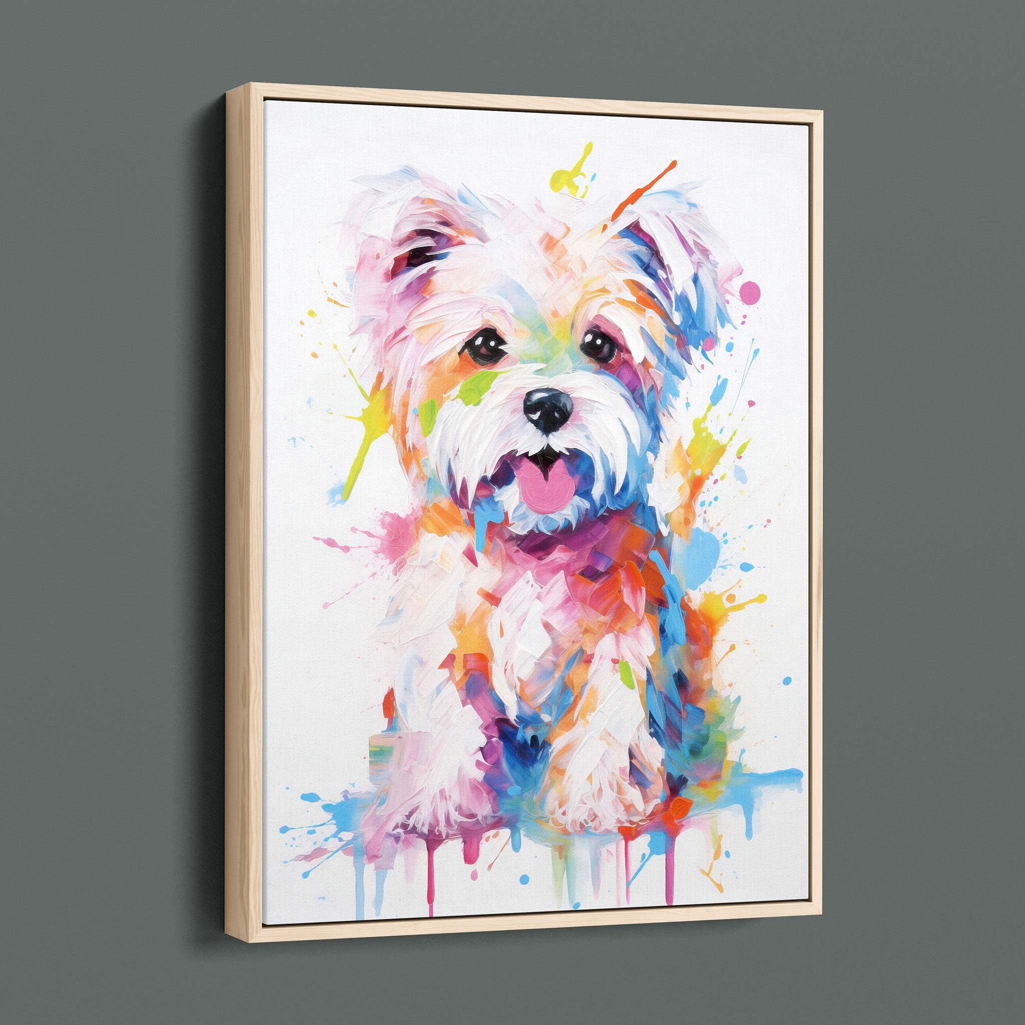 Painted Maltese - Bold Colorful Happy Puppy