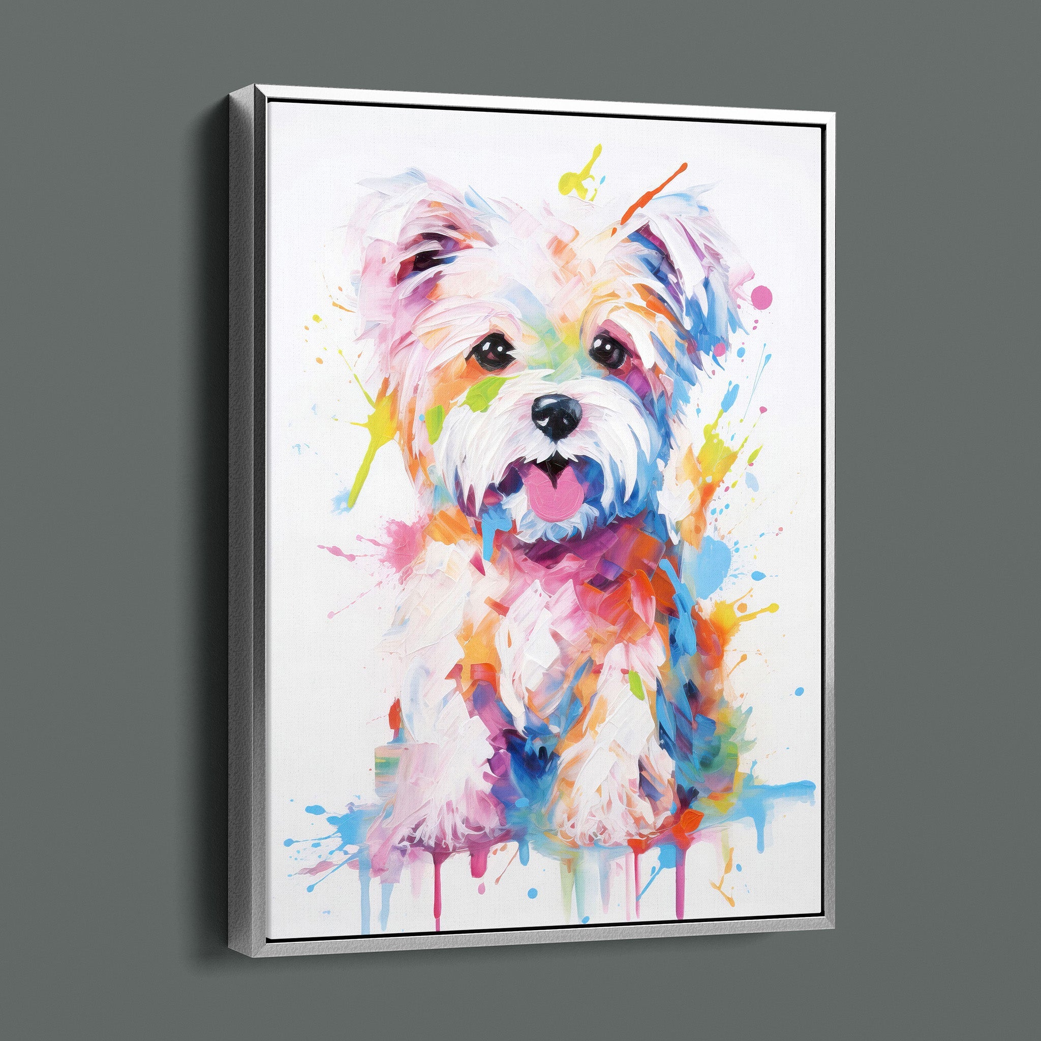 Painted Maltese - Bold Colorful Happy Puppy