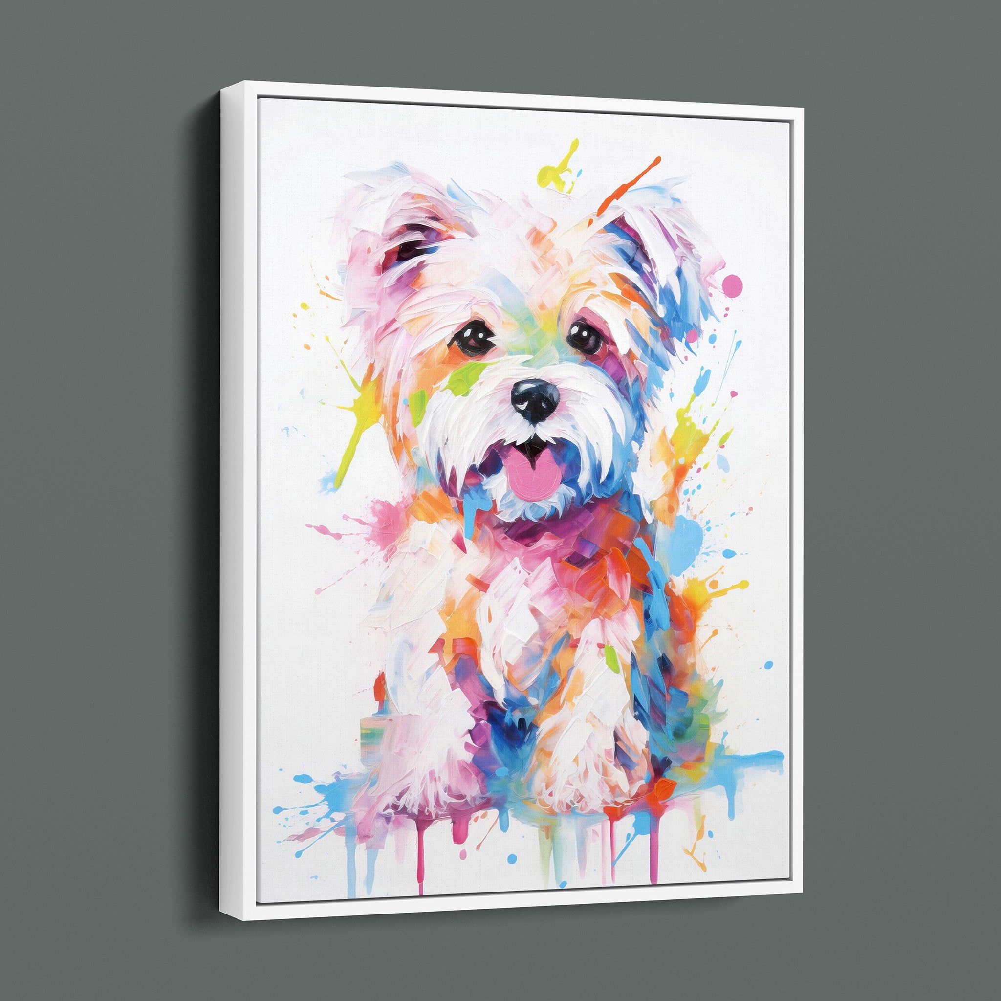 Painted Maltese - Bold Colorful Happy Puppy