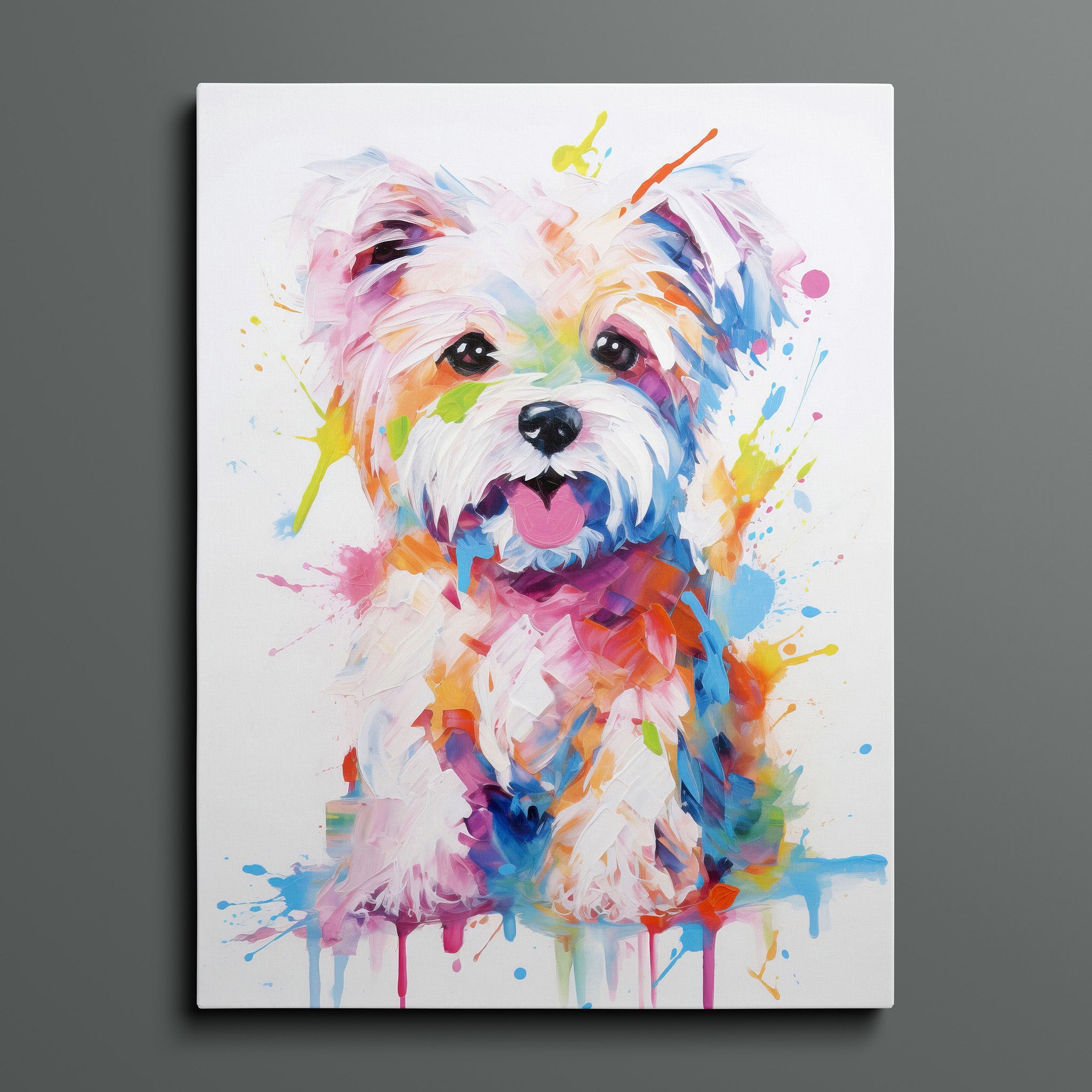 Painted Maltese - Bold Colorful Happy Puppy