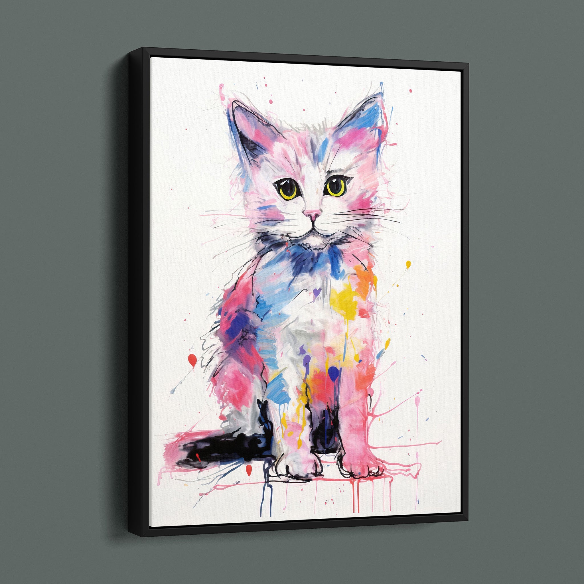 Bold Colorful Happy Cat