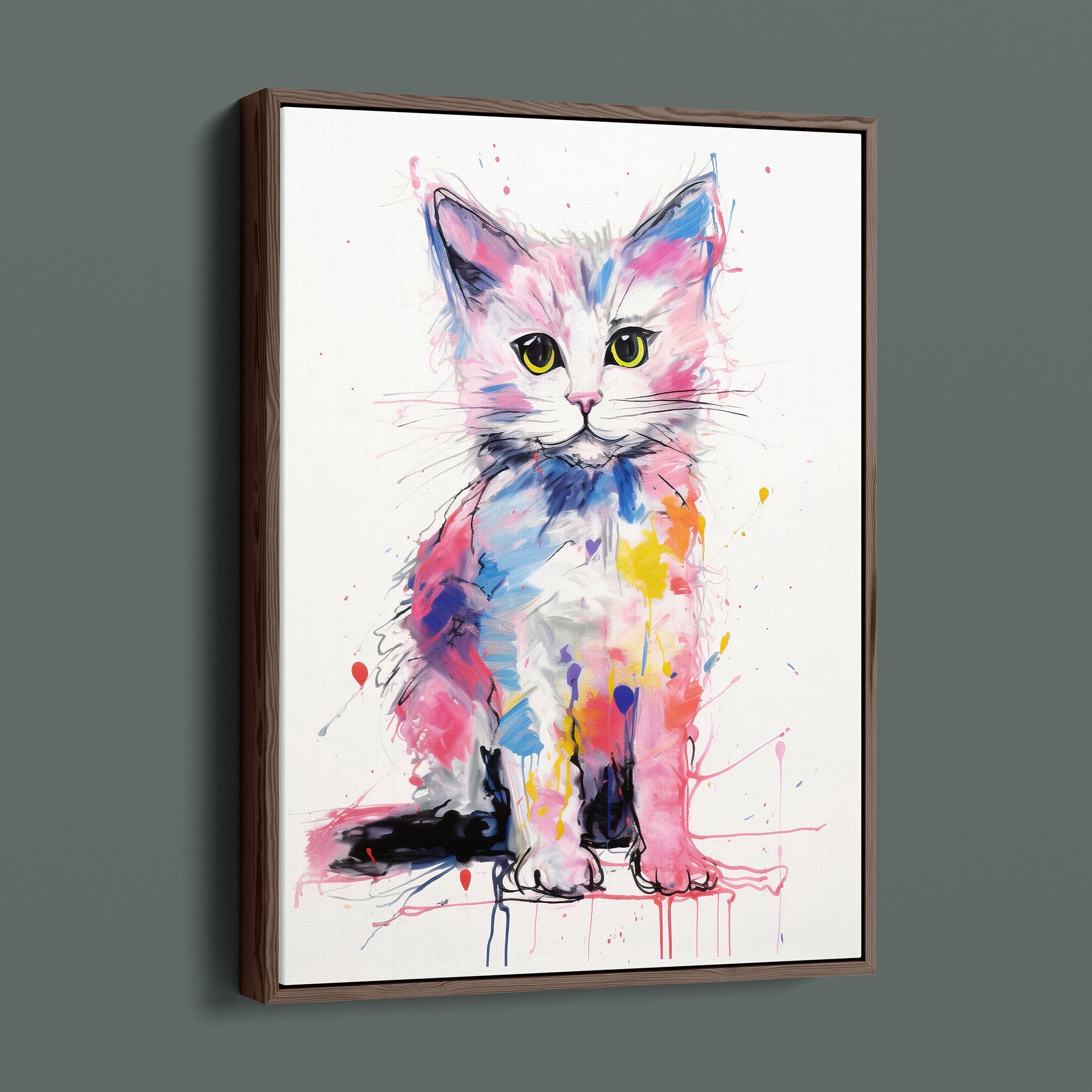 Bold Colorful Happy Cat