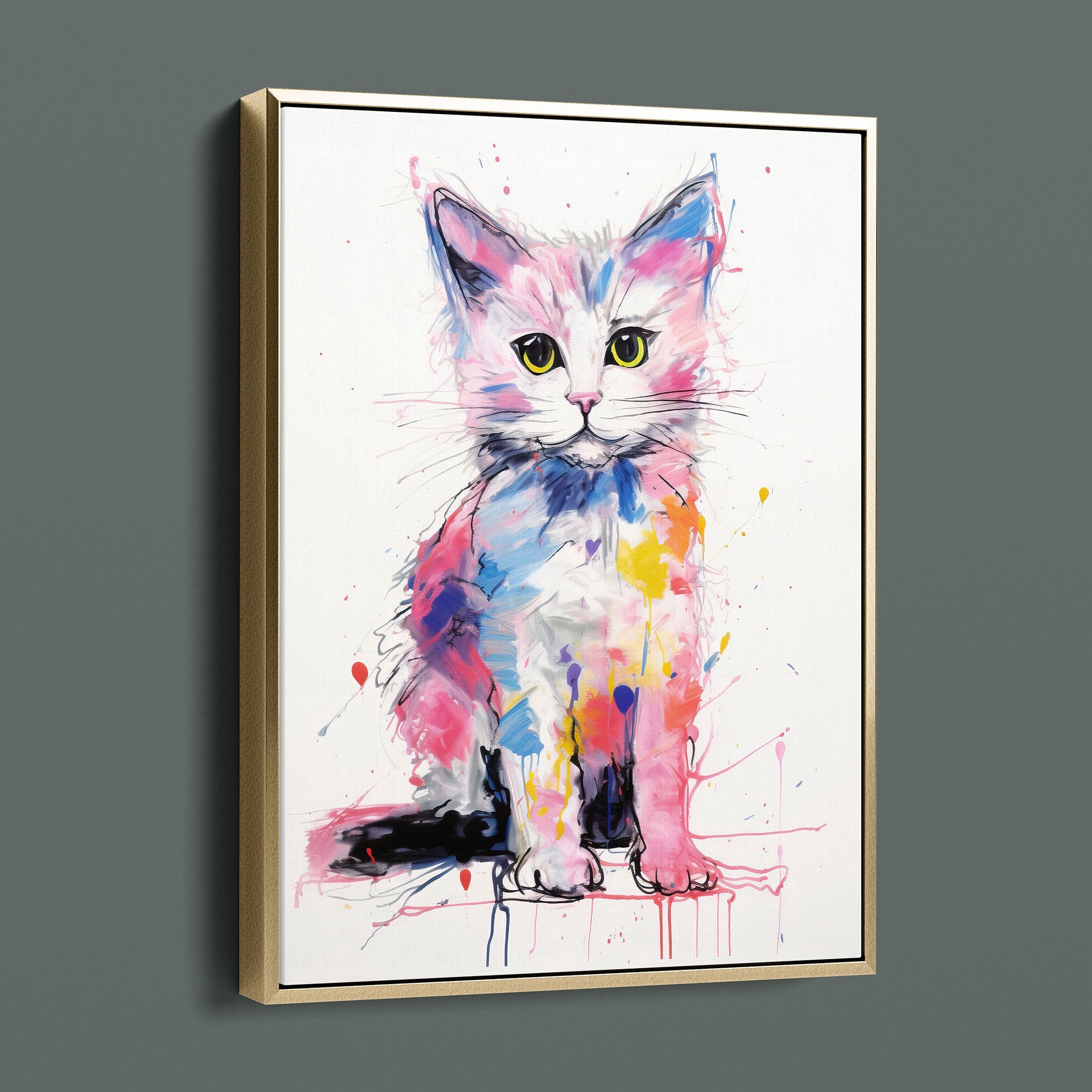 Bold Colorful Happy Cat