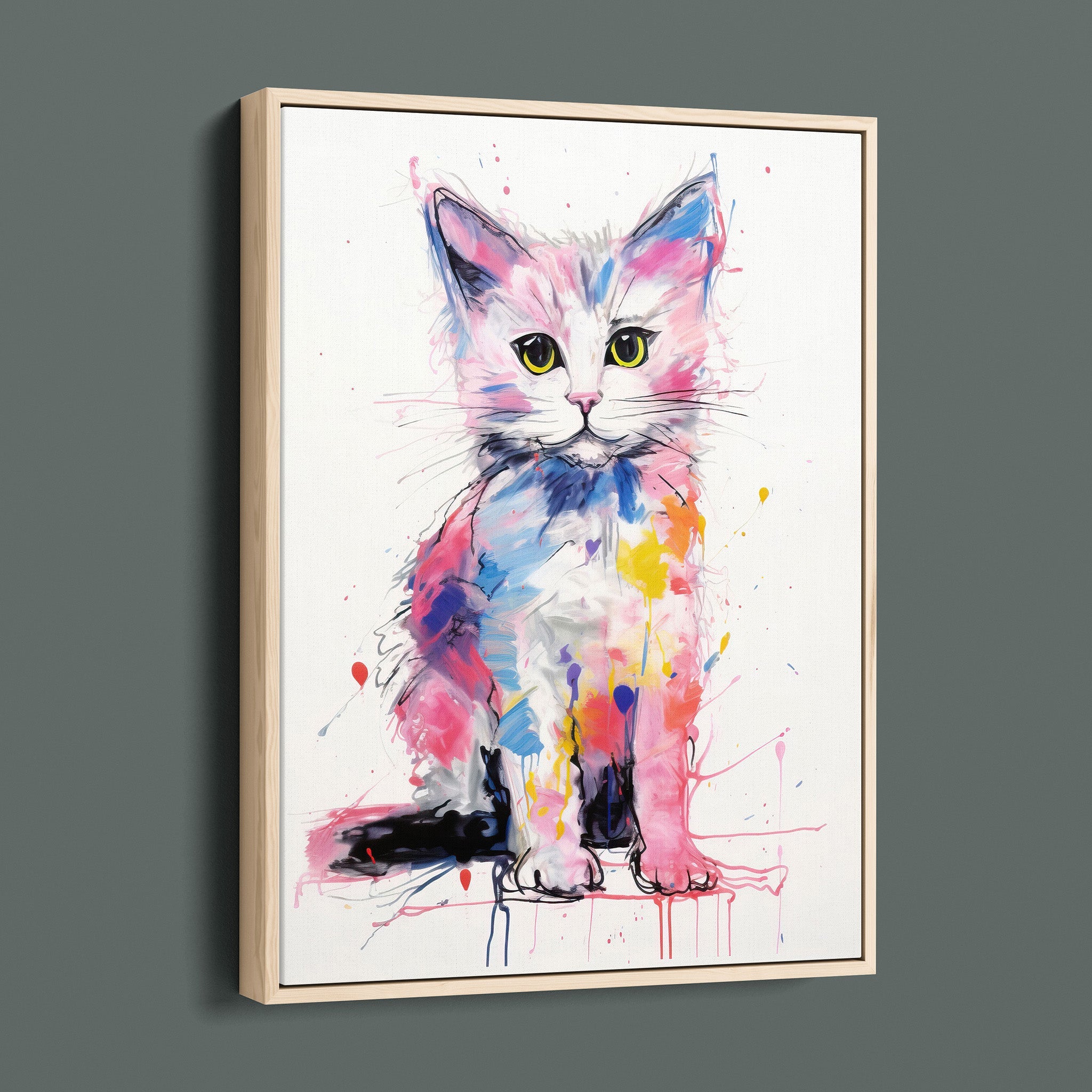 Bold Colorful Happy Cat