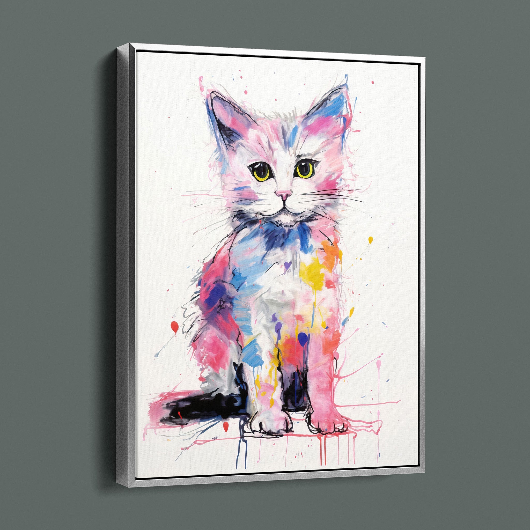 Bold Colorful Happy Cat