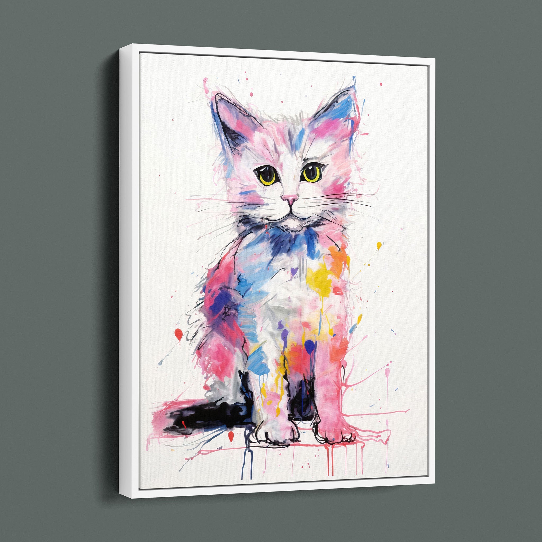 Bold Colorful Happy Cat