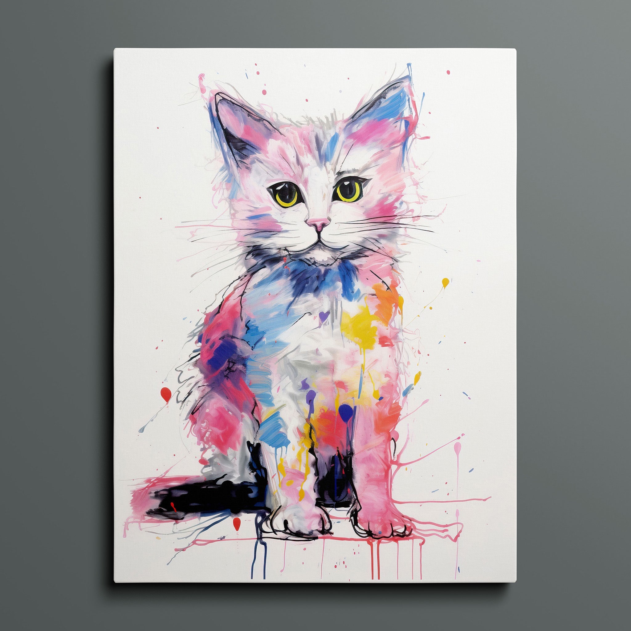 Bold Colorful Happy Cat