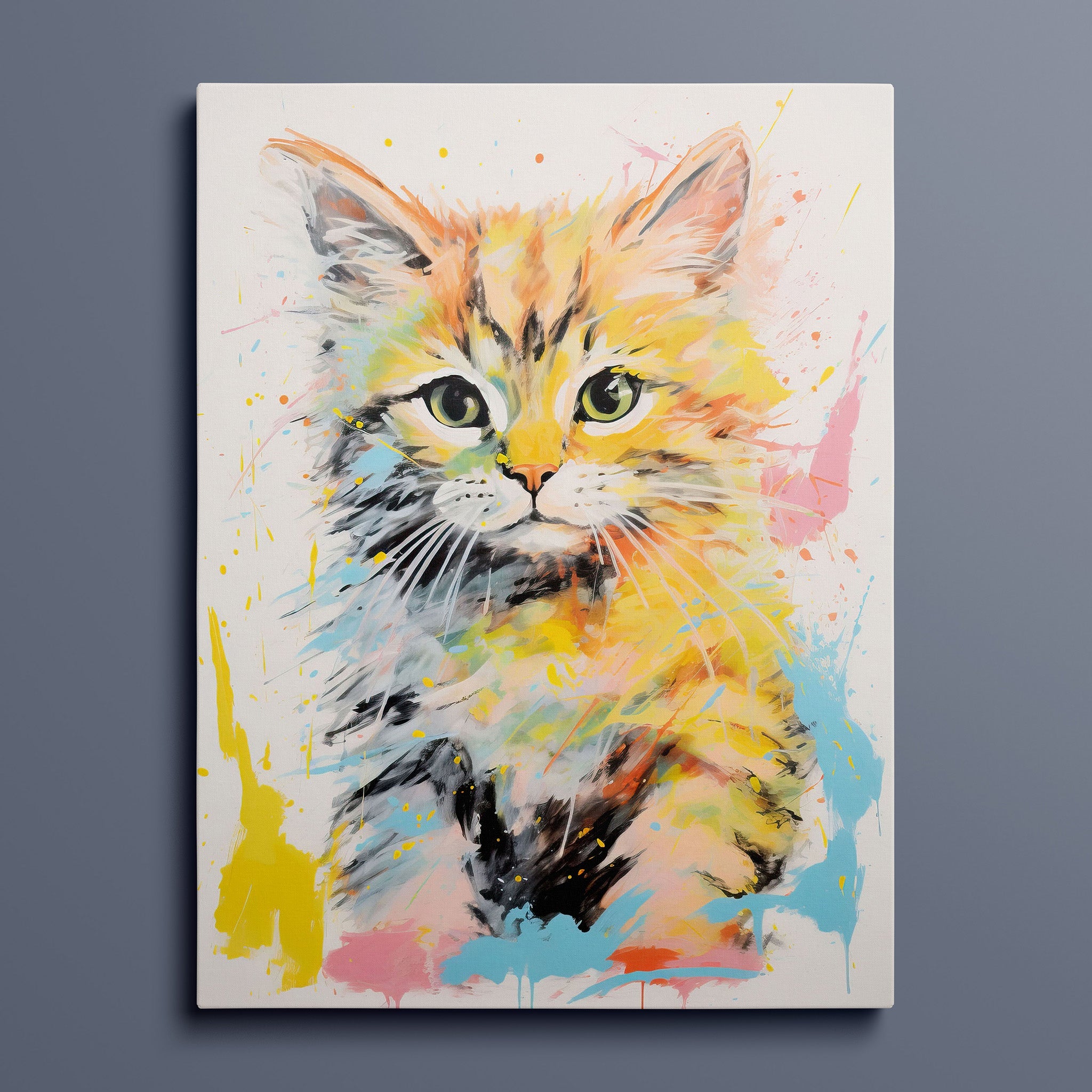 Bold Colorful Happy Kitten