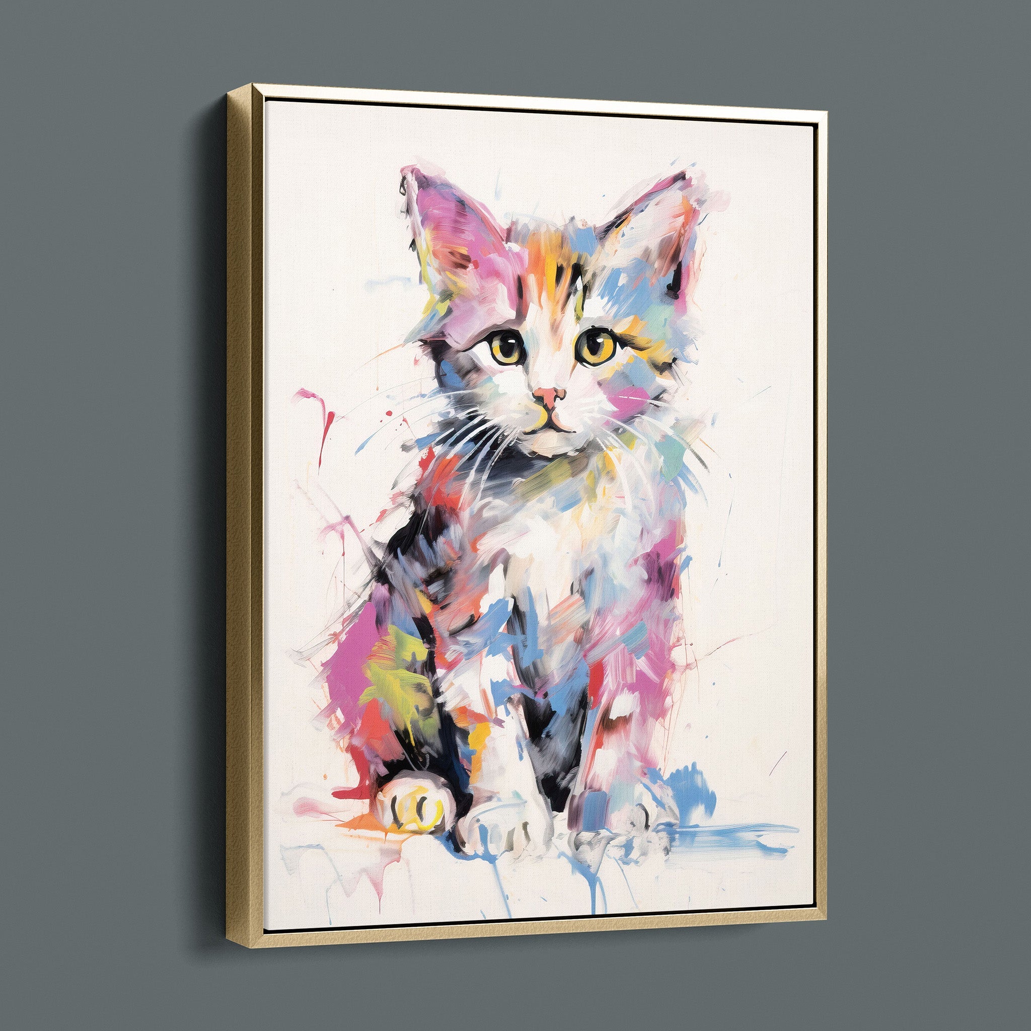Rainbow Tabby Cat - Bold Colorful HappyKitten