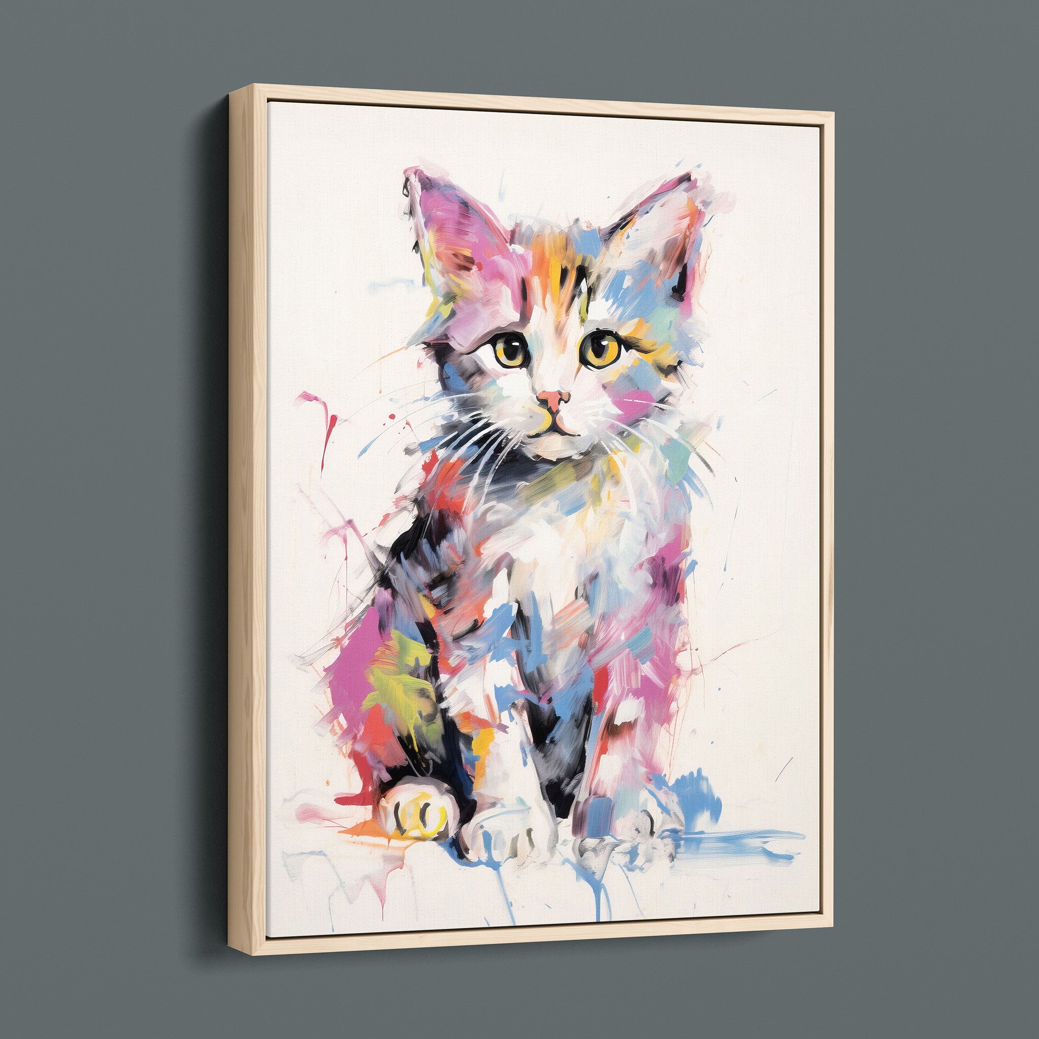 Rainbow Tabby Cat - Bold Colorful HappyKitten