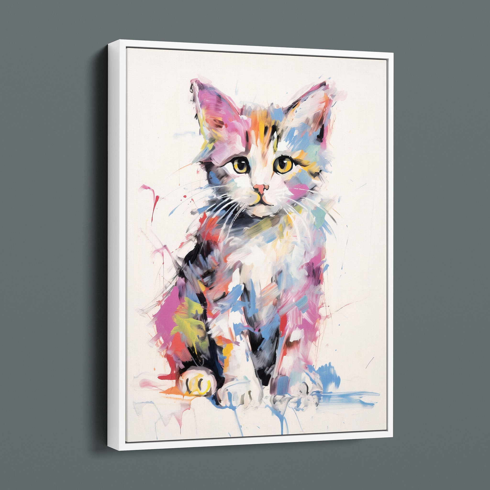 Rainbow Tabby Cat - Bold Colorful HappyKitten
