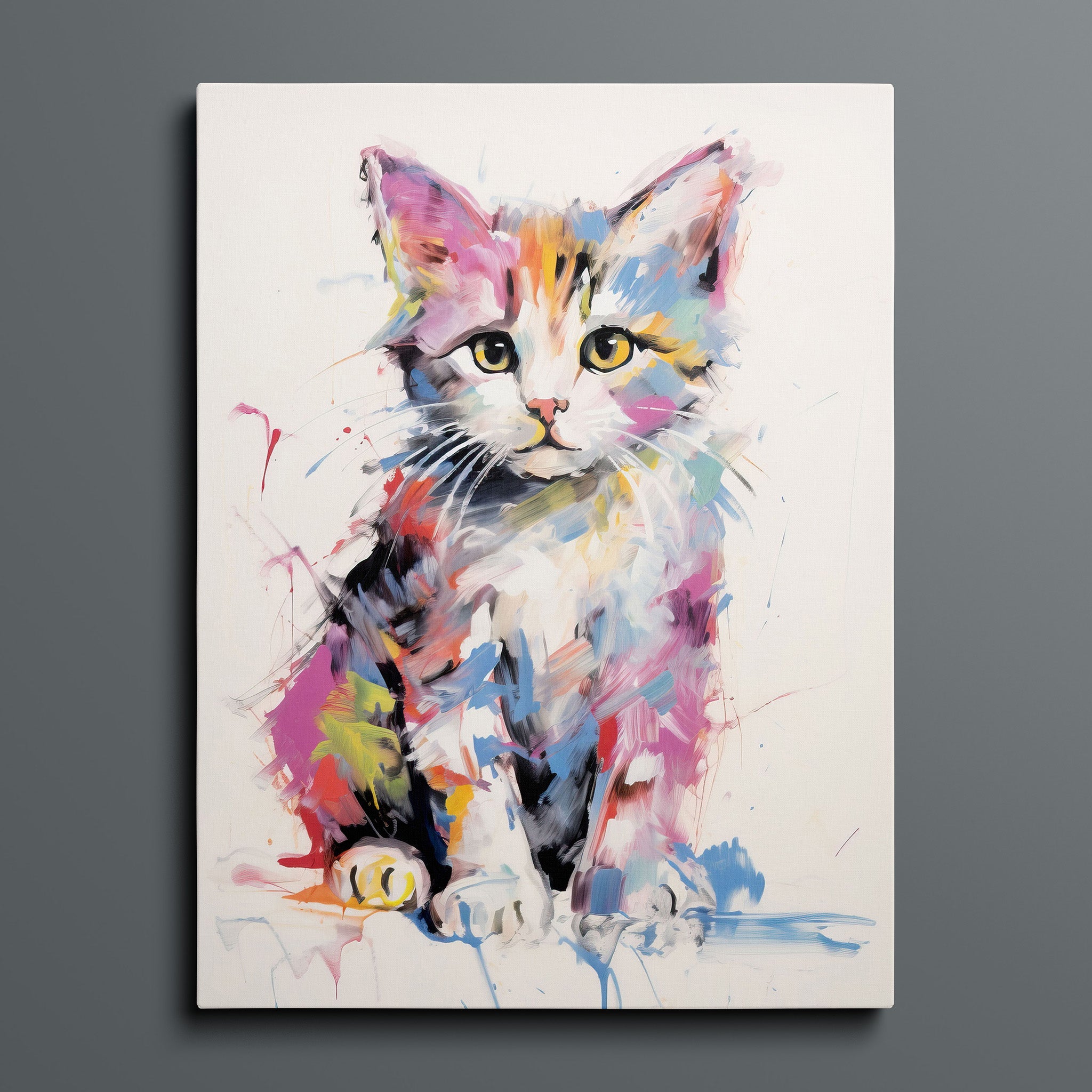 Rainbow Tabby Cat - Bold Colorful HappyKitten