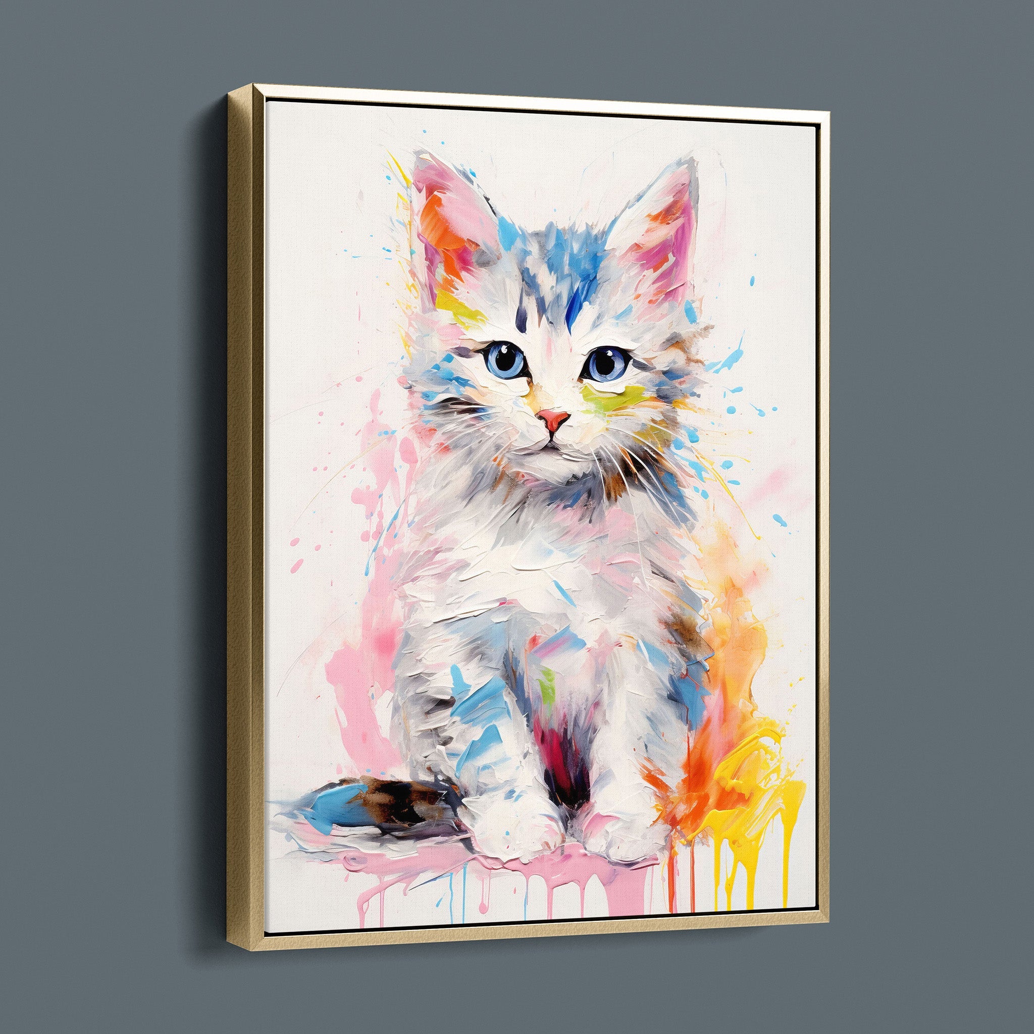 Painted Tabby Bold Colorful Happy Kitten