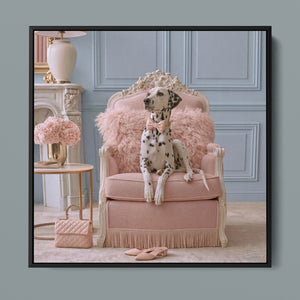 Dutchess framed canvas in a black frame, front view
