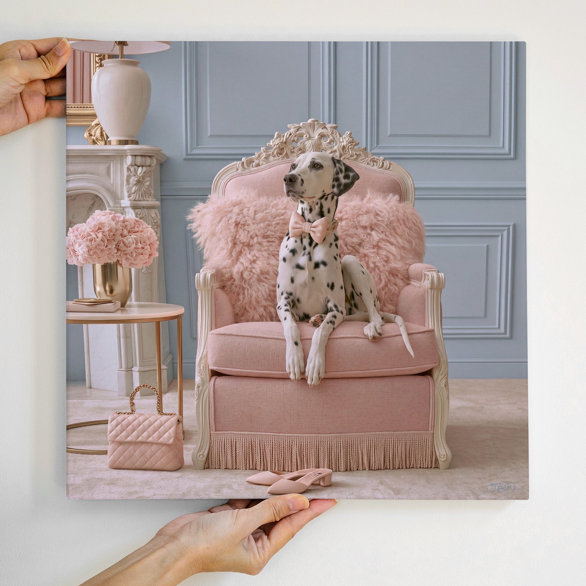 Dutchess stretched gallery-wrap canvas, angled view