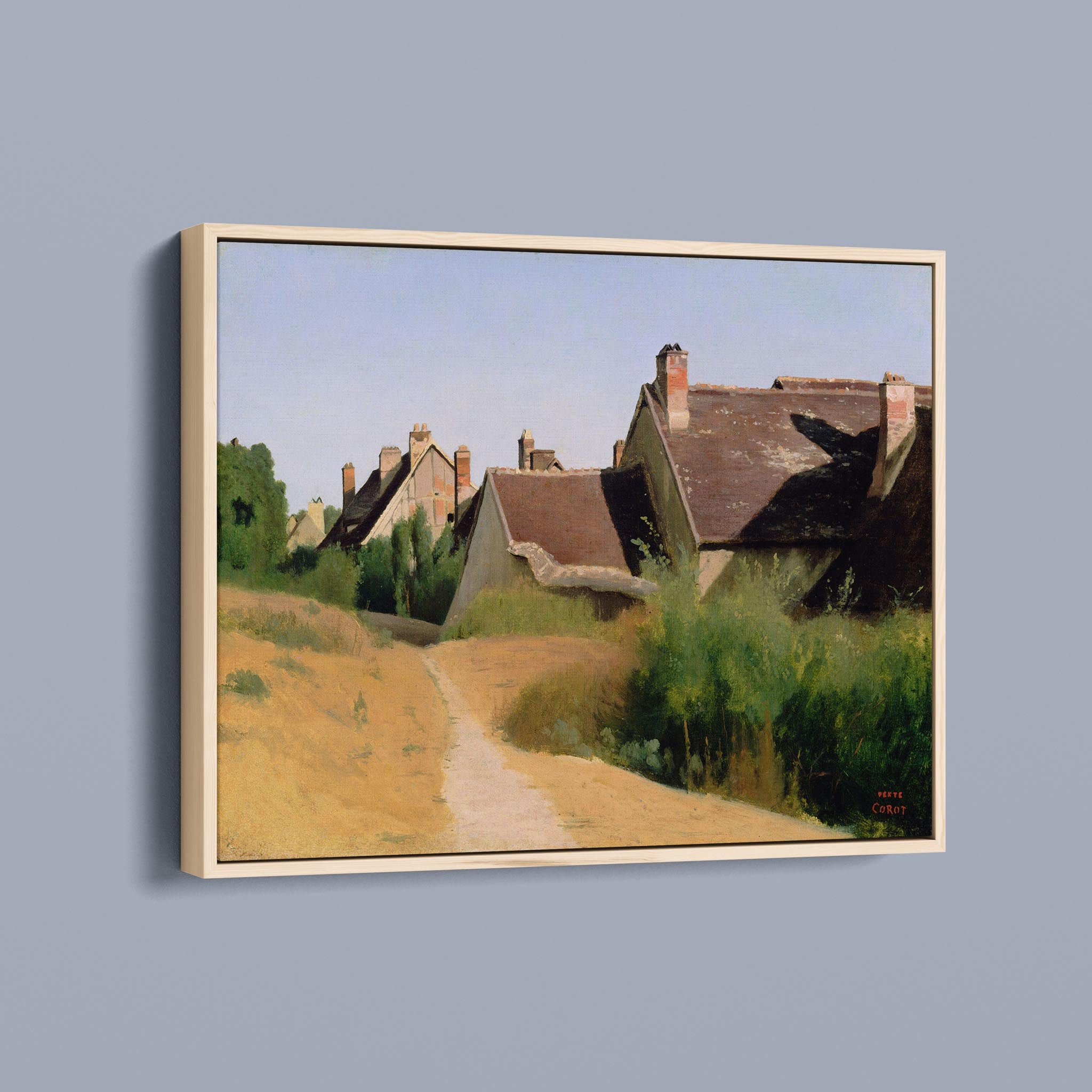 Houses near Orléans - Maisons aux Environs d'Orléans by Jean Baptiste Camille Corot