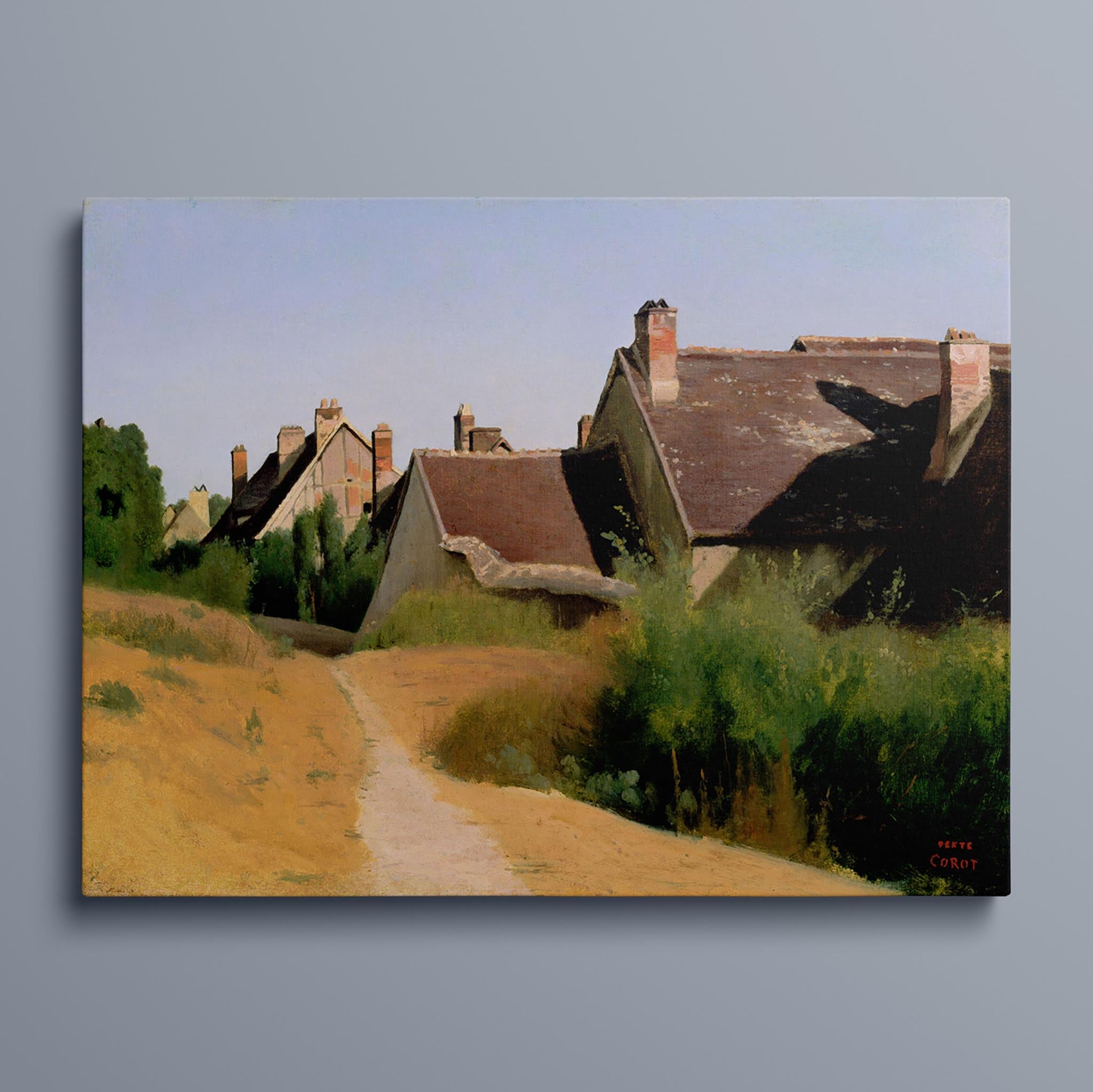 Houses near Orléans - Maisons aux Environs d'Orléans by Jean Baptiste Camille Corot