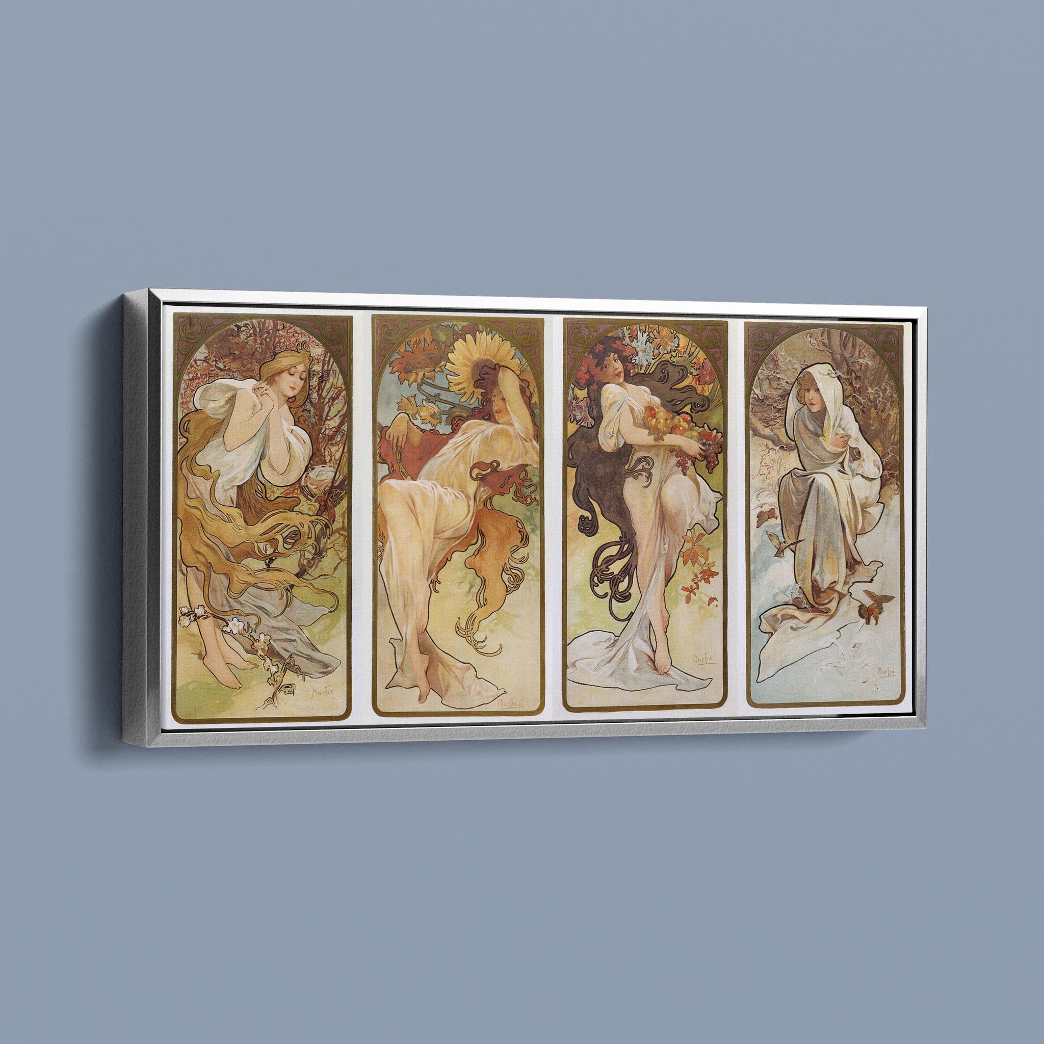 The Four Seasons or Les Saisons - Prauge 1896 by Alphonse Mucha