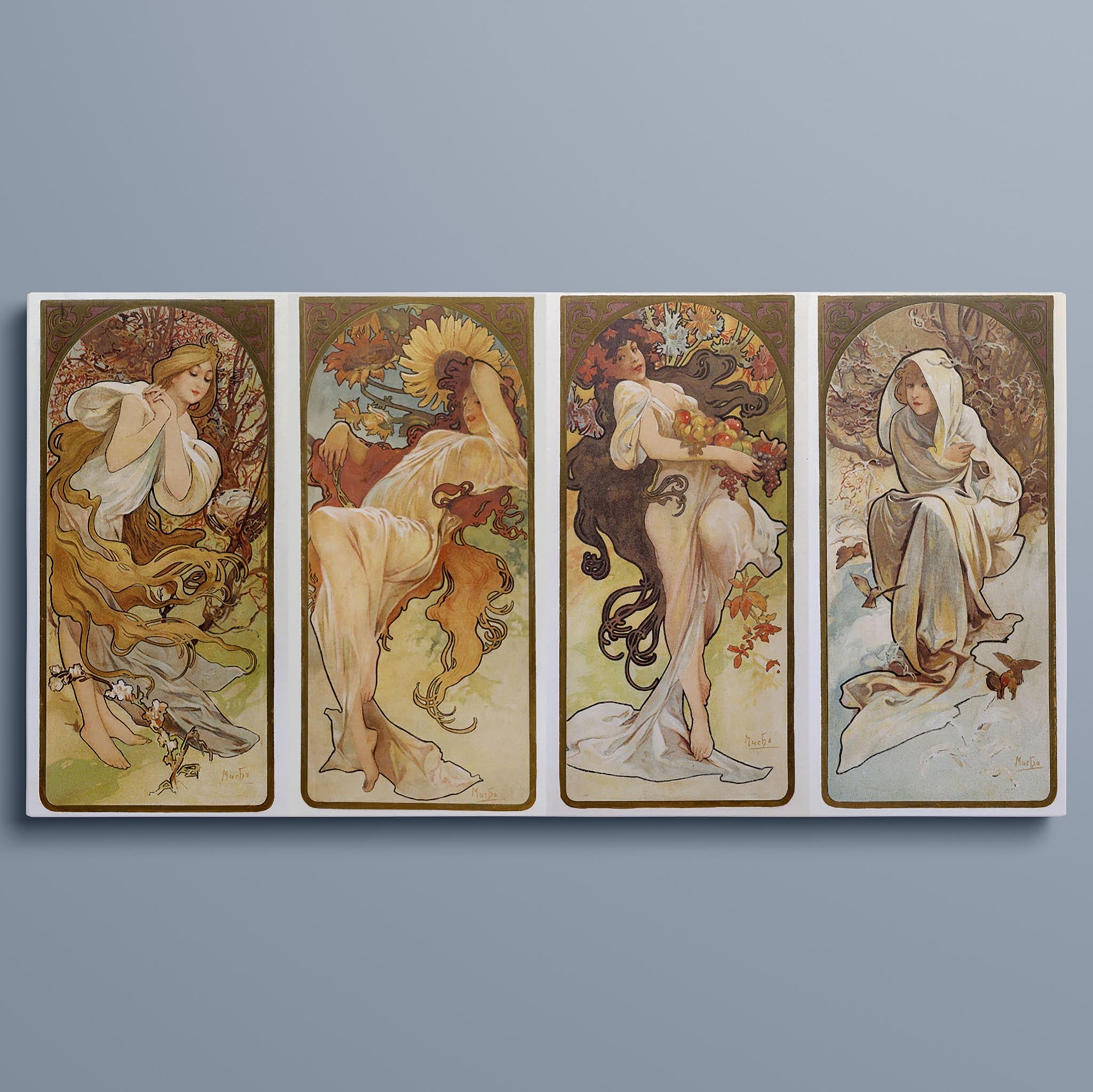 The Four Seasons or Les Saisons - Prauge 1896 by Alphonse Mucha