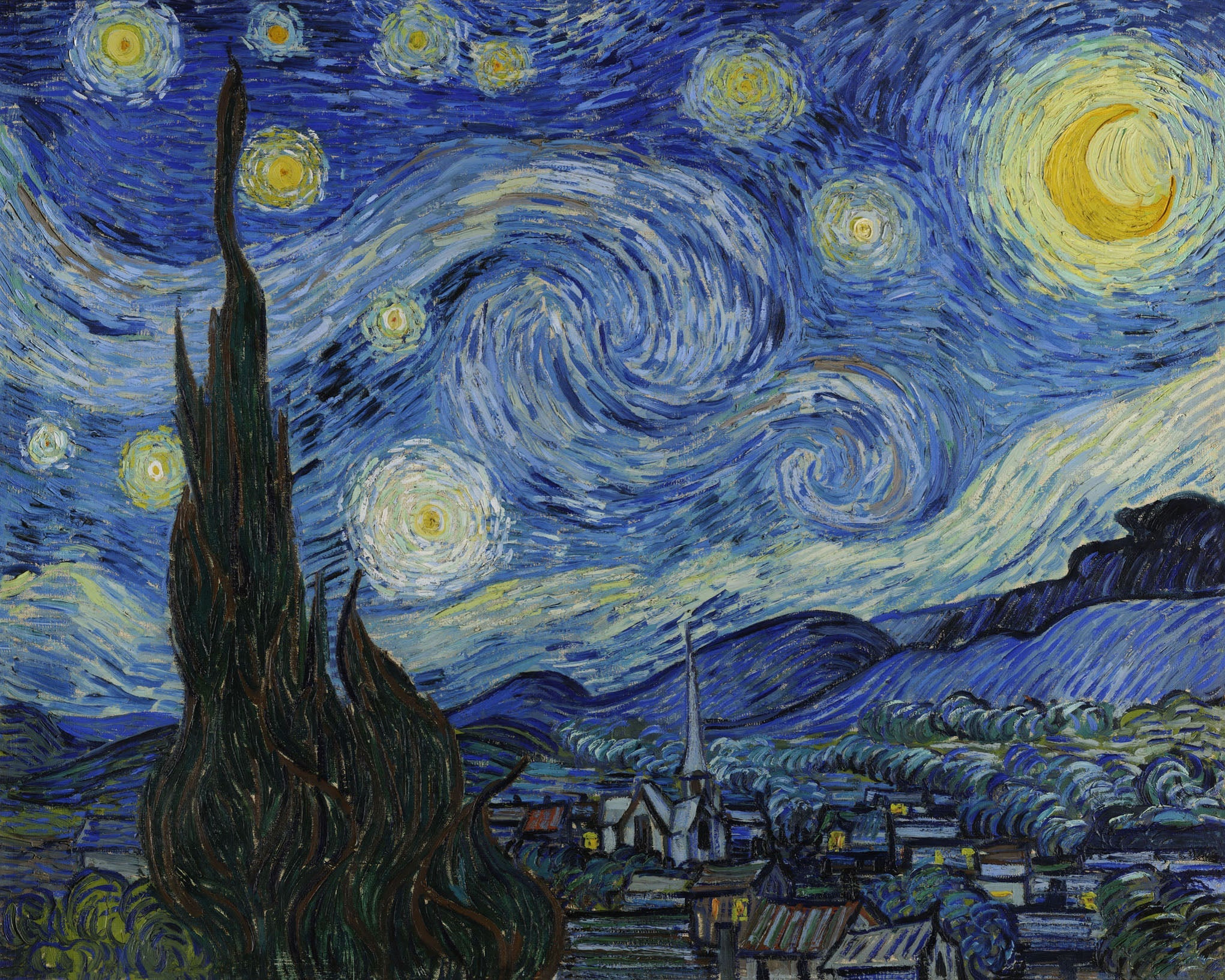 Starry Night by Vincent Van Gogh | Iconic Impressionist  display picture 1