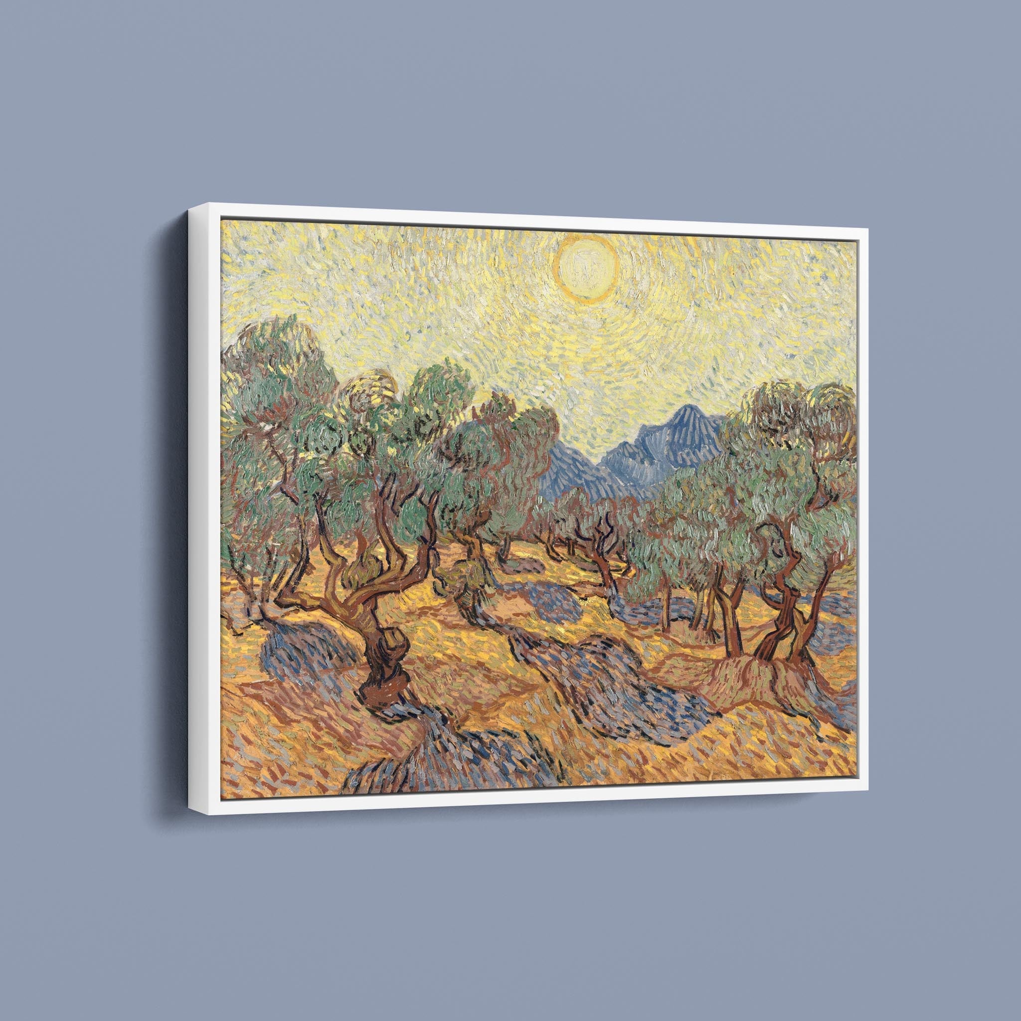 Olive Orchard with Mountains and Disk of the Sun