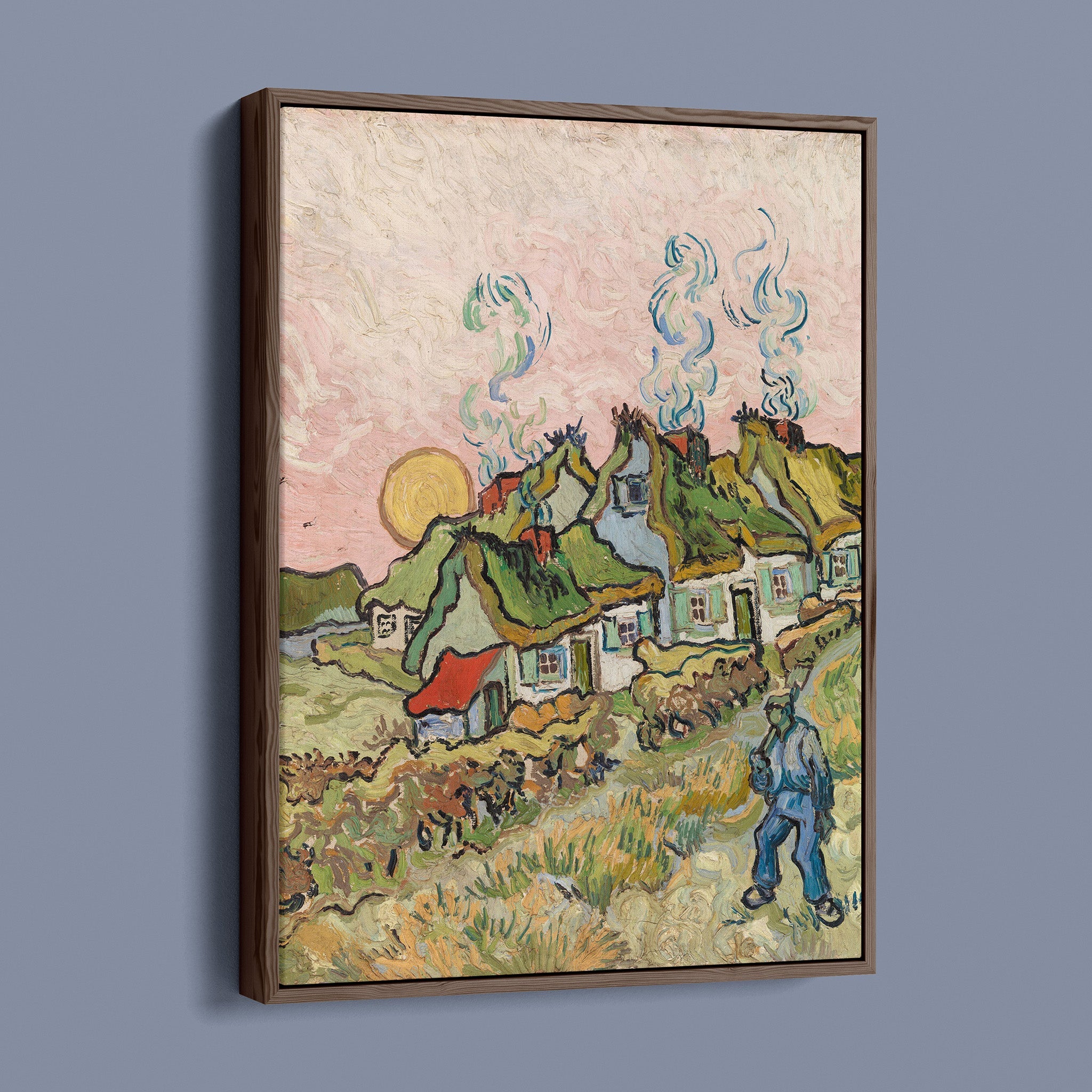 Van Gogh - Pink Sky houses and Figure