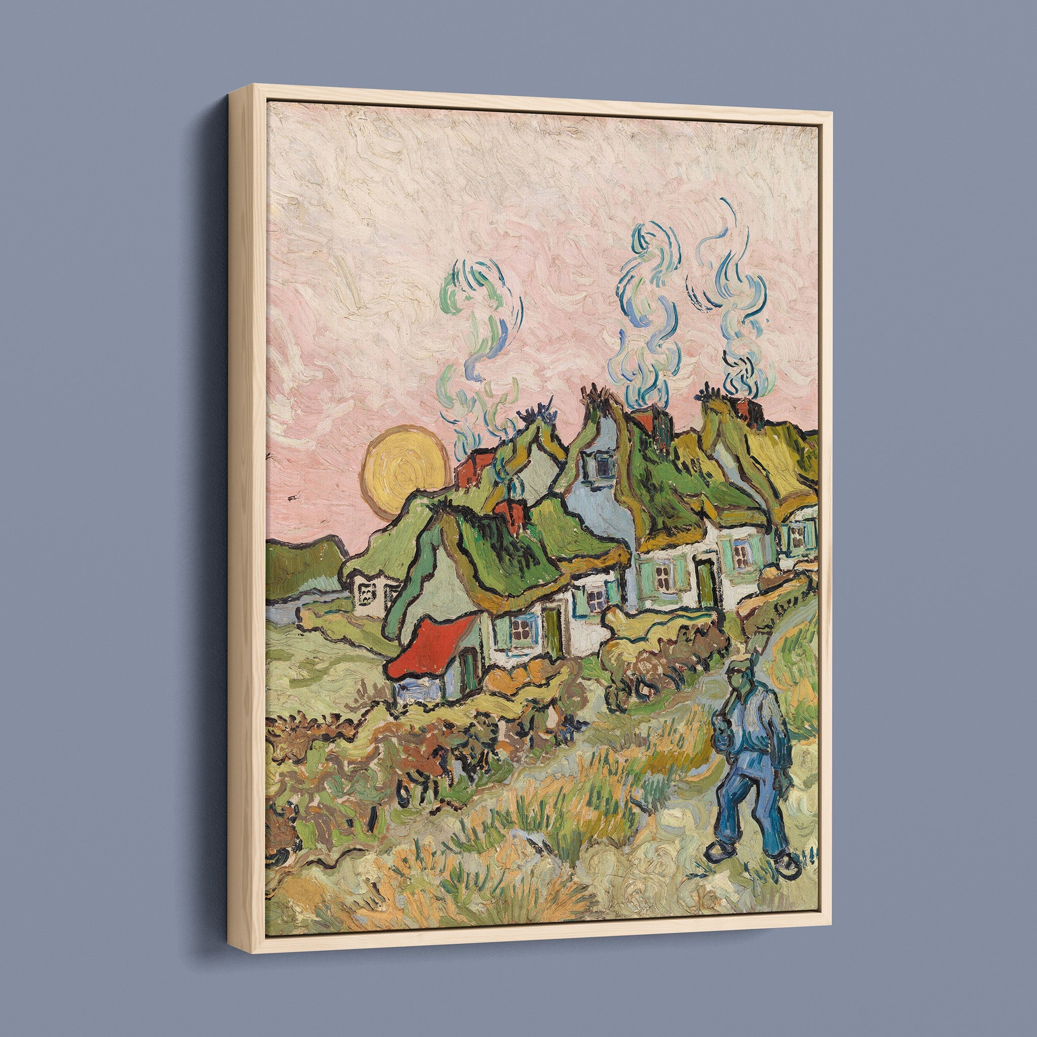 Van Gogh - Pink Sky houses and Figure