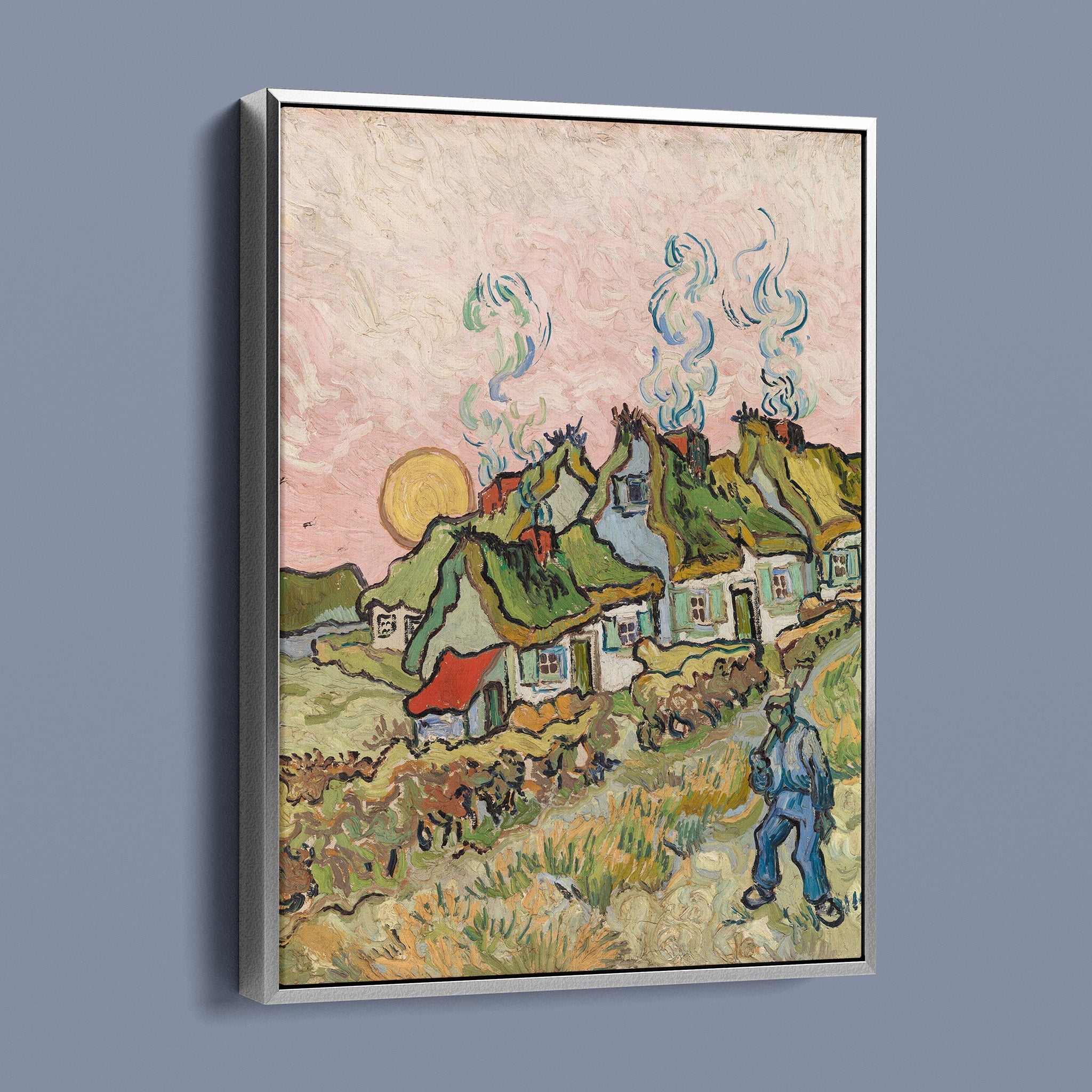 Van Gogh - Pink Sky houses and Figure