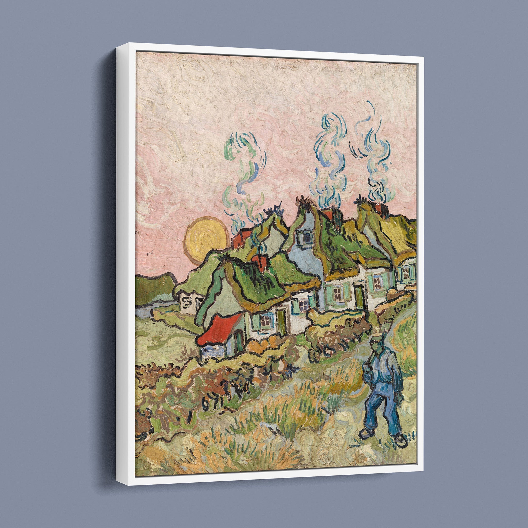 Van Gogh - Pink Sky houses and Figure