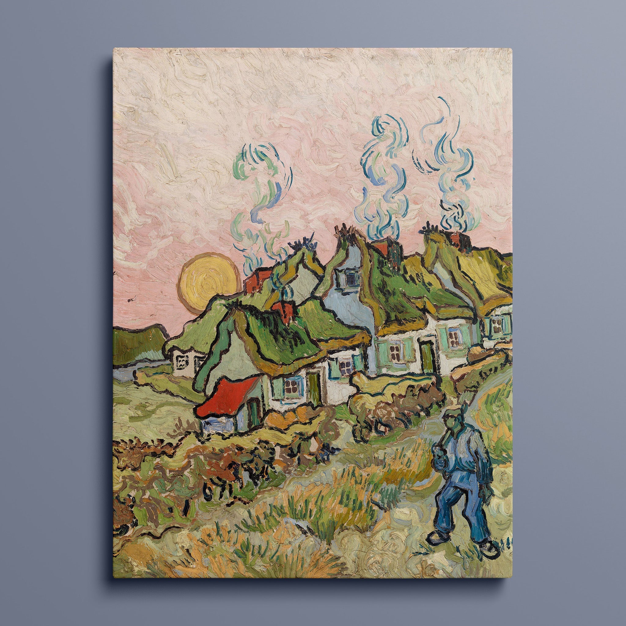 Van Gogh - Pink Sky houses and Figure