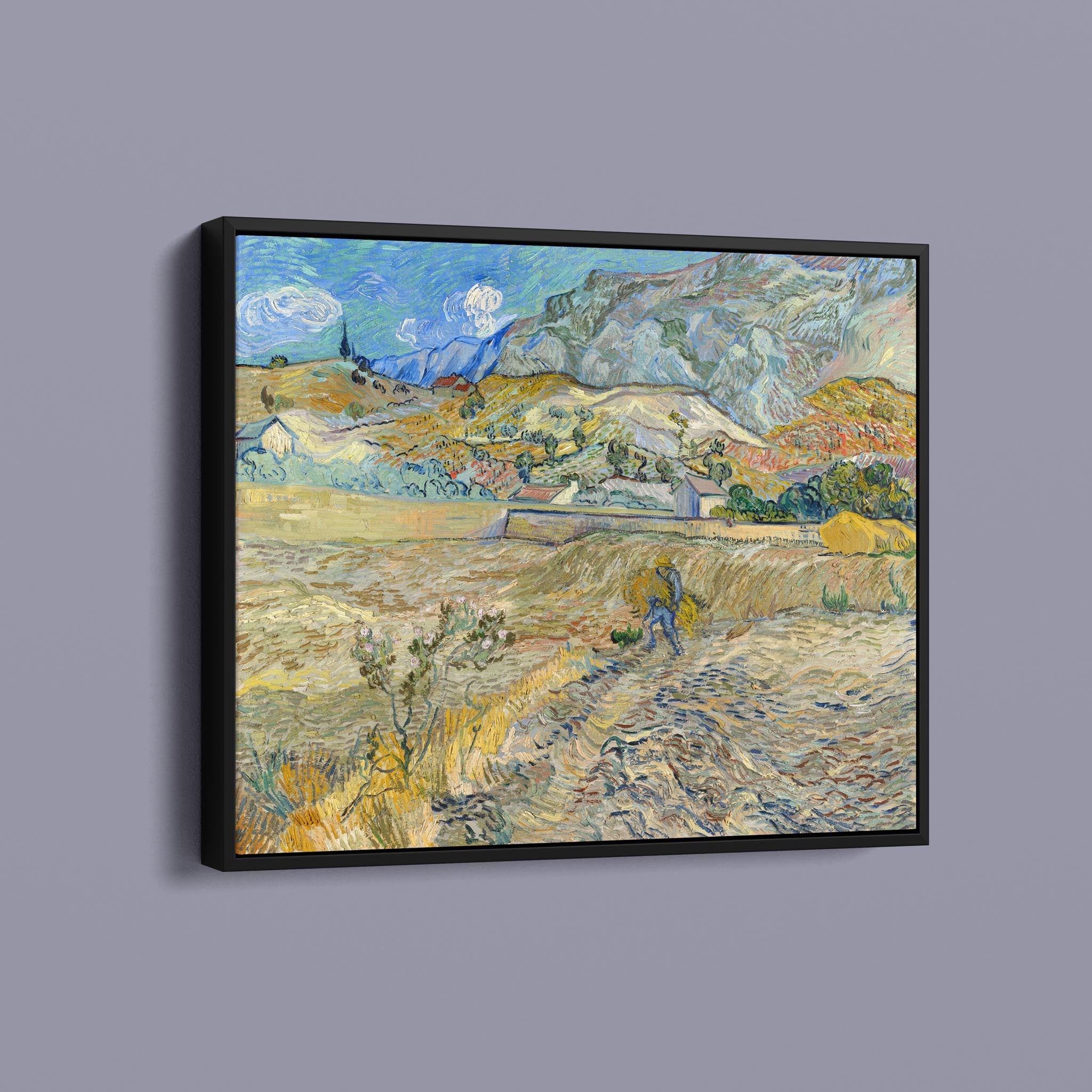 Landscape at Saint-Rémy Enclosed Field with Peasant - Vincent van Gogh